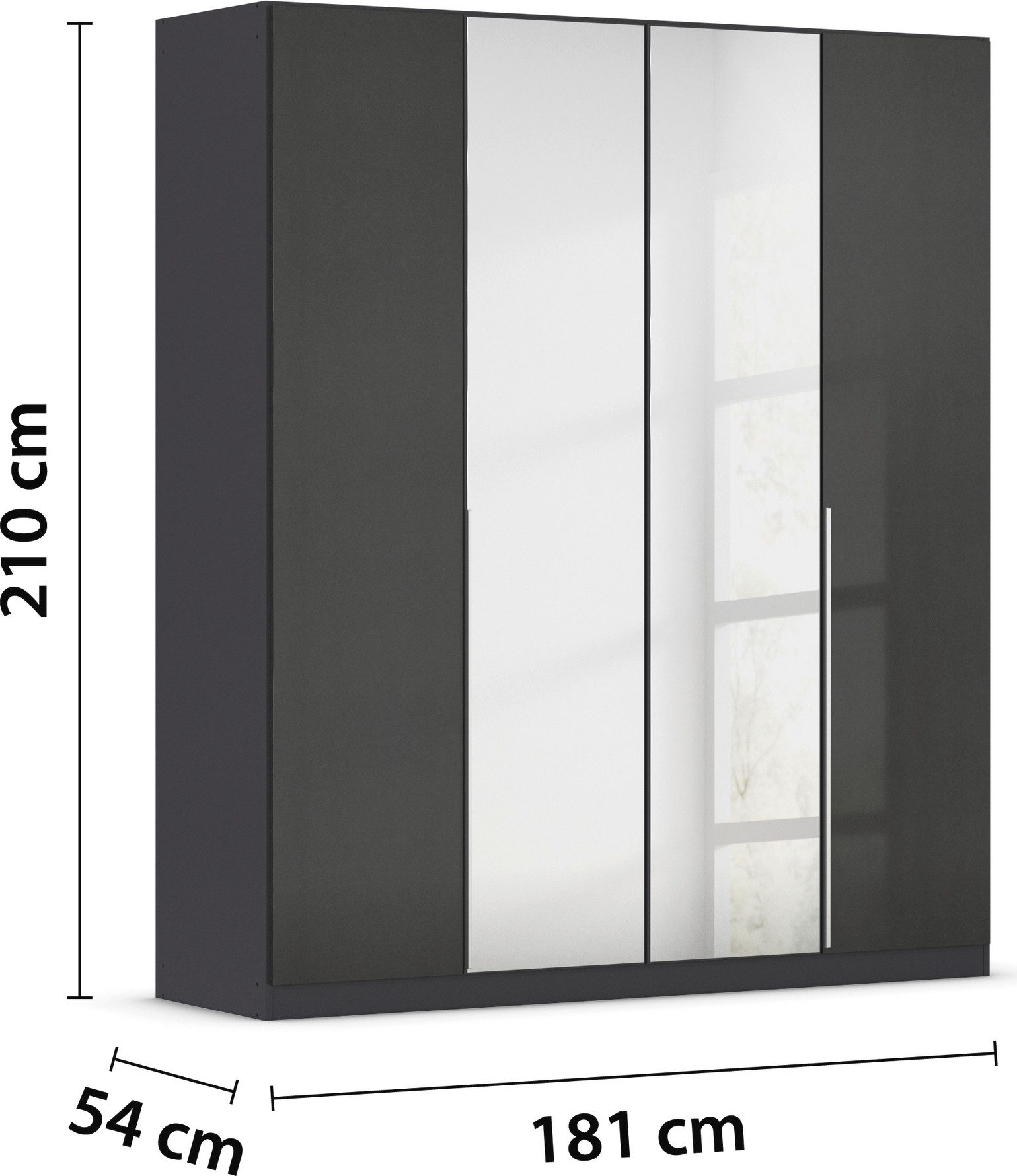 rauch Draaideurkast Kledingkast kast garderobe AGORDO met decor- of hoogglansfront doordachte binnenuitrusting, in 6 breedtes en 2 hoogtes made in germany
