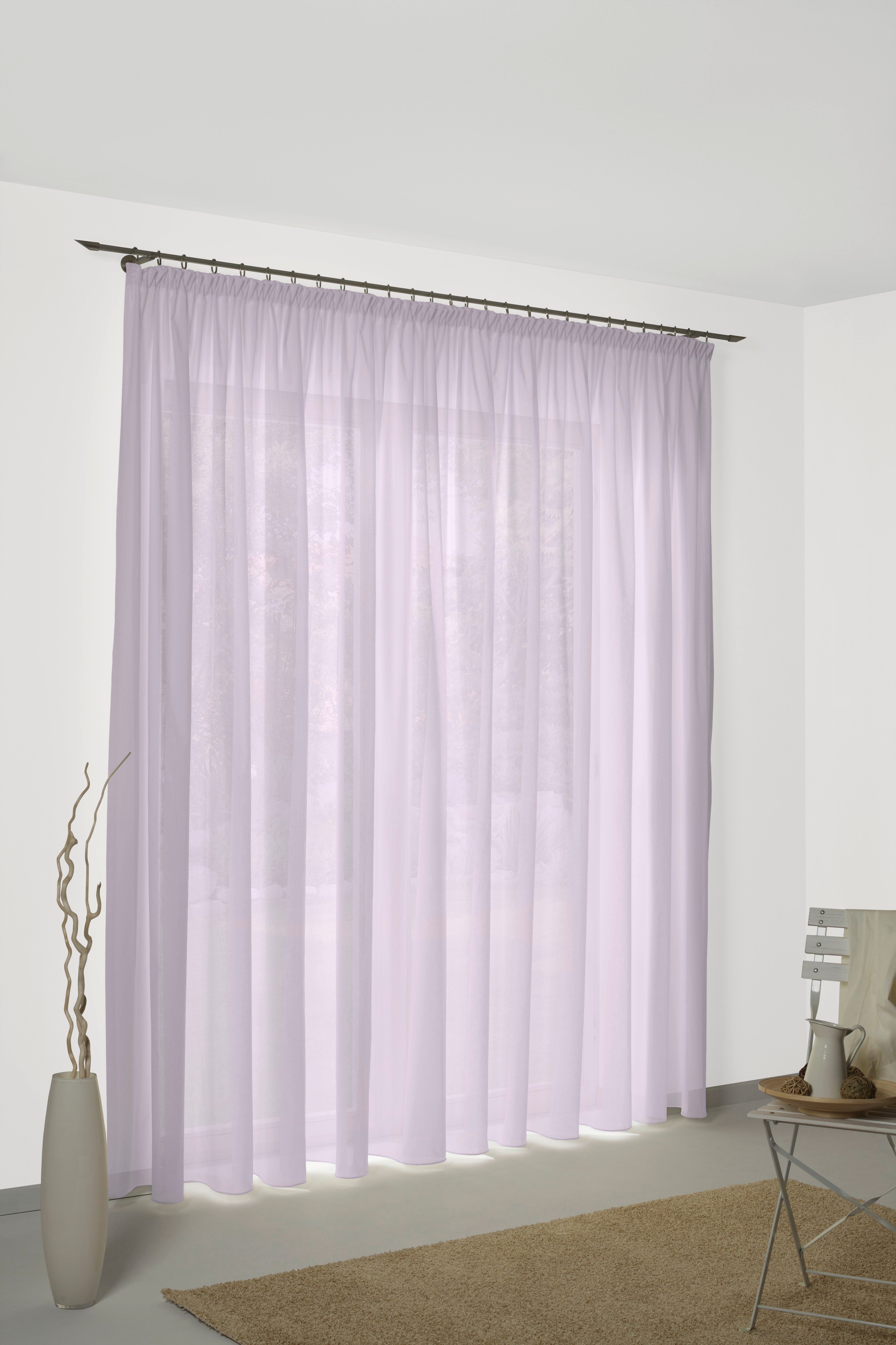 Wirth Gordijn Peschiera echt zijde garen geweven (1 stuk) kant & klaar gordijnen maat 132 cm x 225 cm paars