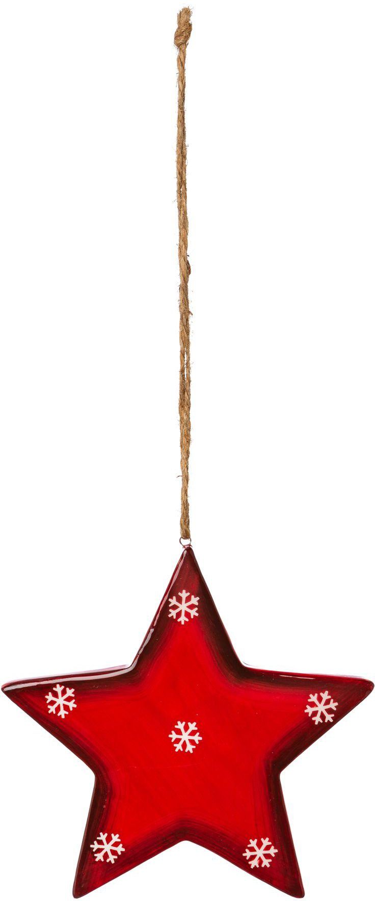 Creativ deco Sierster Kerstster, kerstversiering rood, kerstversiering (6 stuks)
