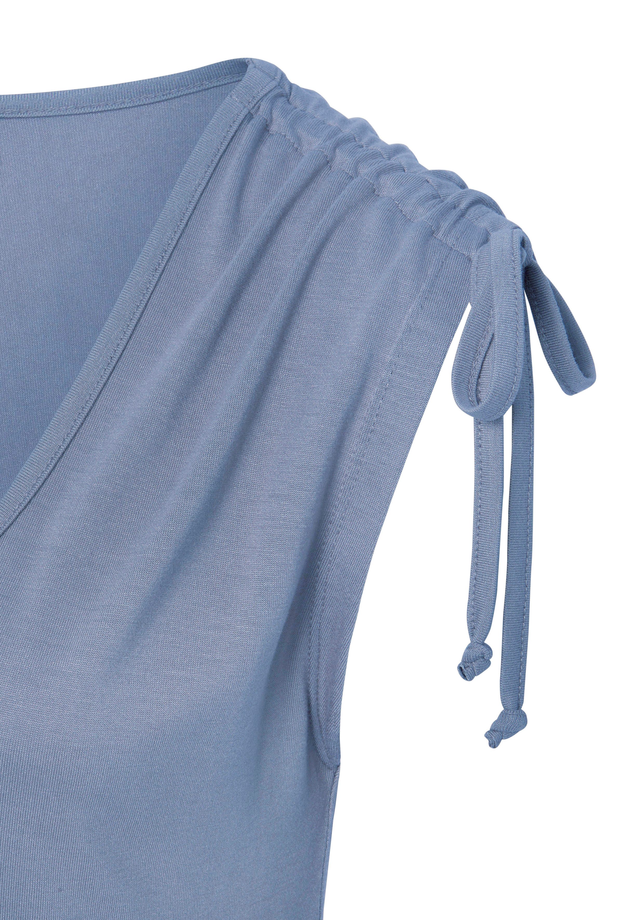 Lascana Strandtop met rimpeling op de schouders comfortabel damestop figuuraccentuerend