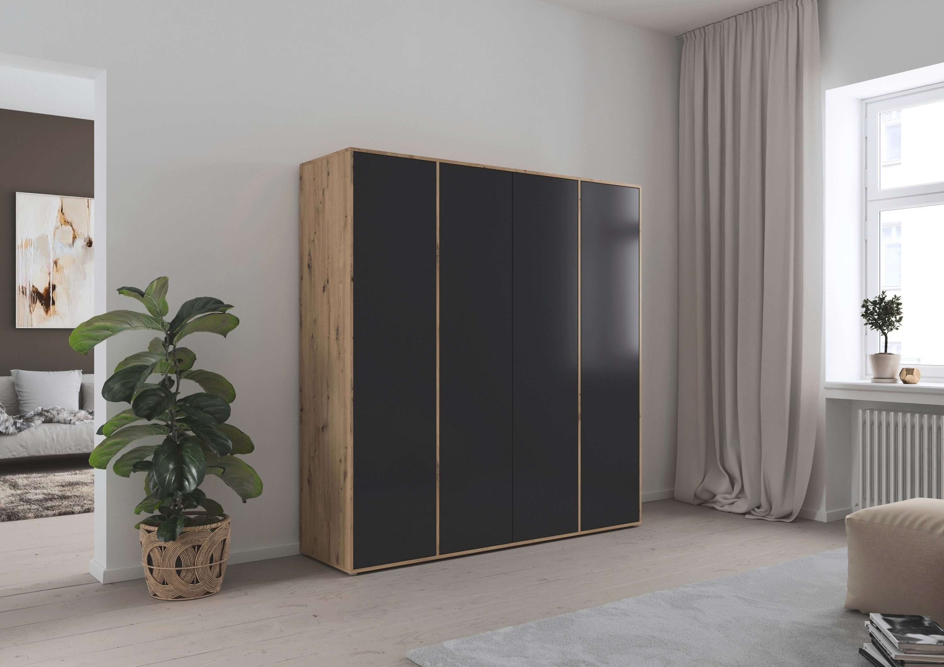 rauch Draaideurkast Kledingkast Kast Garderobe Wasmand NABILA veel Opbergruimte in 2 breedtes met push-to-open functie bestseller made in germany