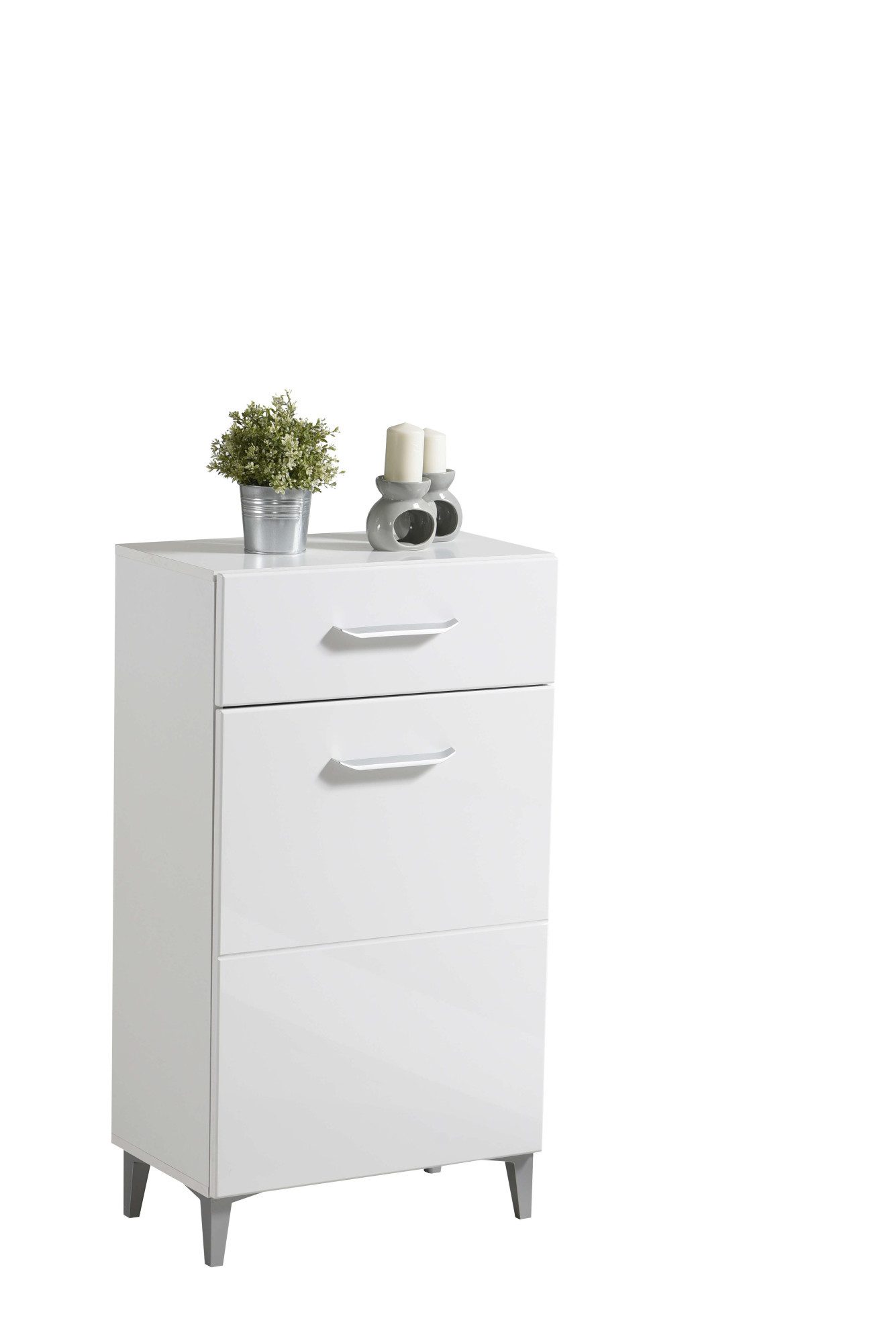 INOSIGN Schoenenkast Belfort, schoenenkast, schoenenrek, hoogte 105 cm in opaque wit met mdf-beklede fronten, modern ontwerp