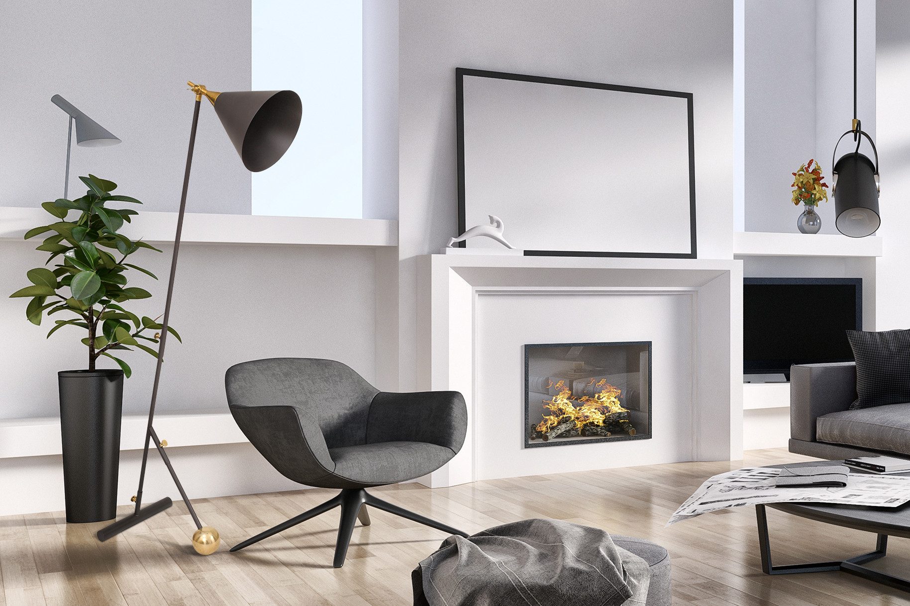 Kayoom Staande lamp Vloerlamp Celeste 225 harmonisch, modern, veelzijdig te combineren (1 stuk)