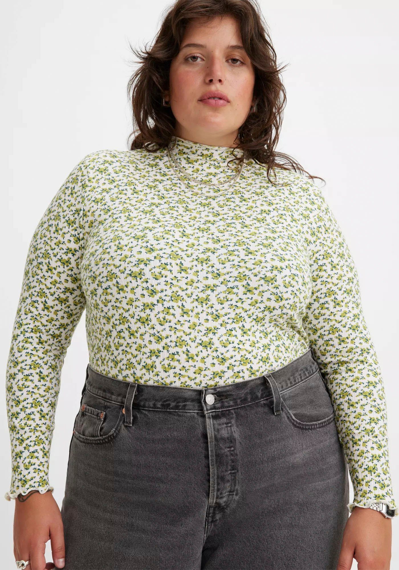 Levi's® Plus Shirt met lange mouwen FLORA MOCKNECK met opstaande kraag