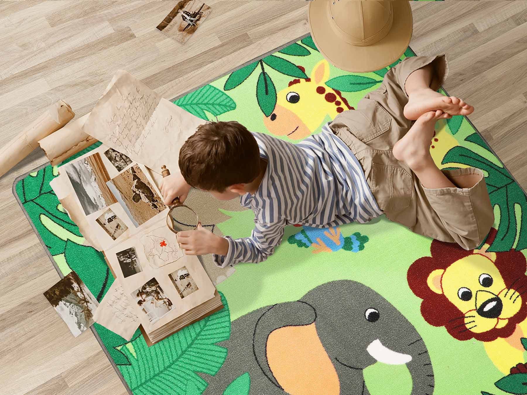 Primaflor-Ideen in Textil Kindervloerkleed Jungle Motief jungle dieren, kinderkamer