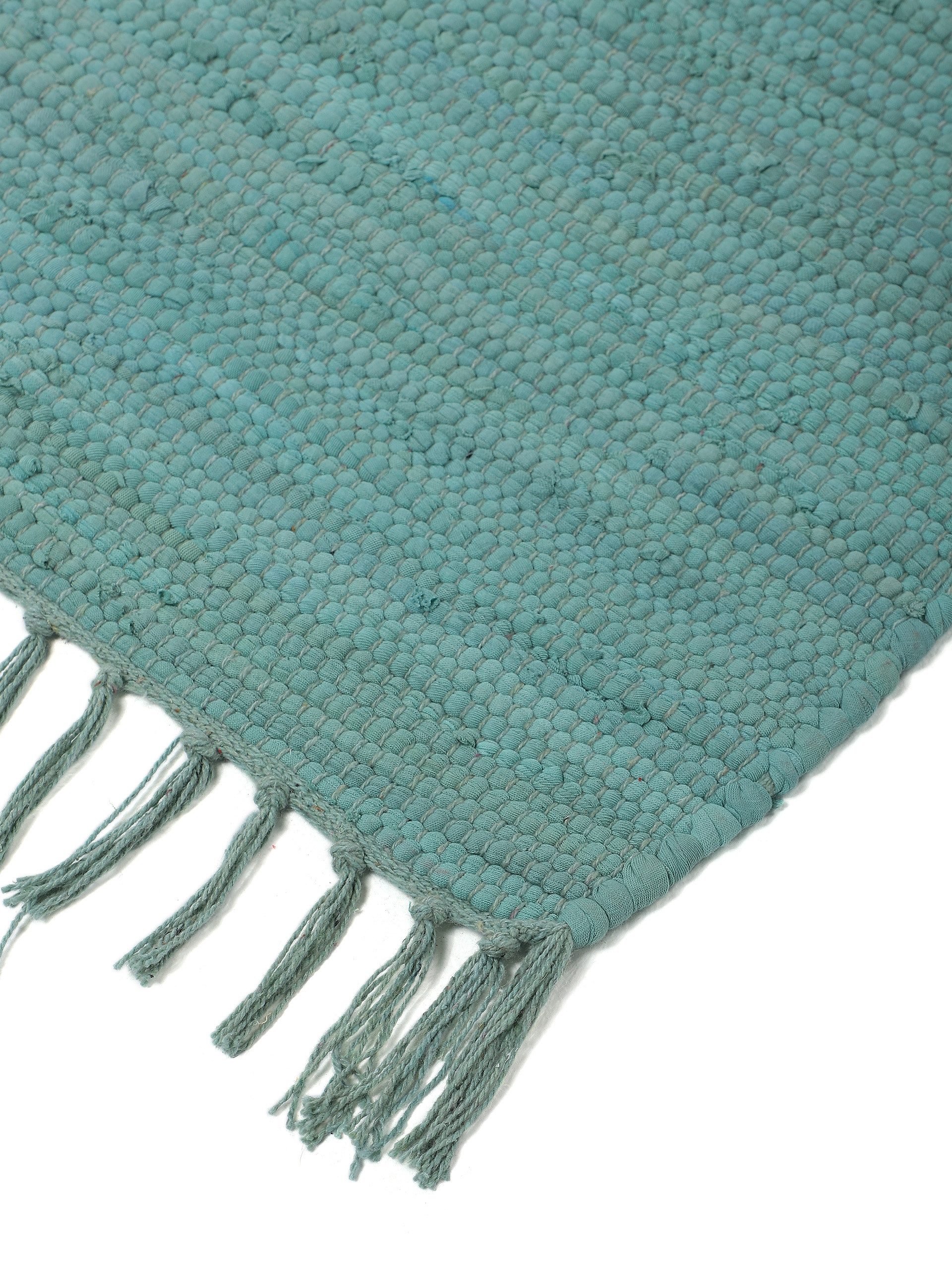 carpetfine Vloerkleed Kelim Chindi uni Tweezijdig te gebruiken kleed, puur katoen, met de hand geweven, unikleuren, met franje