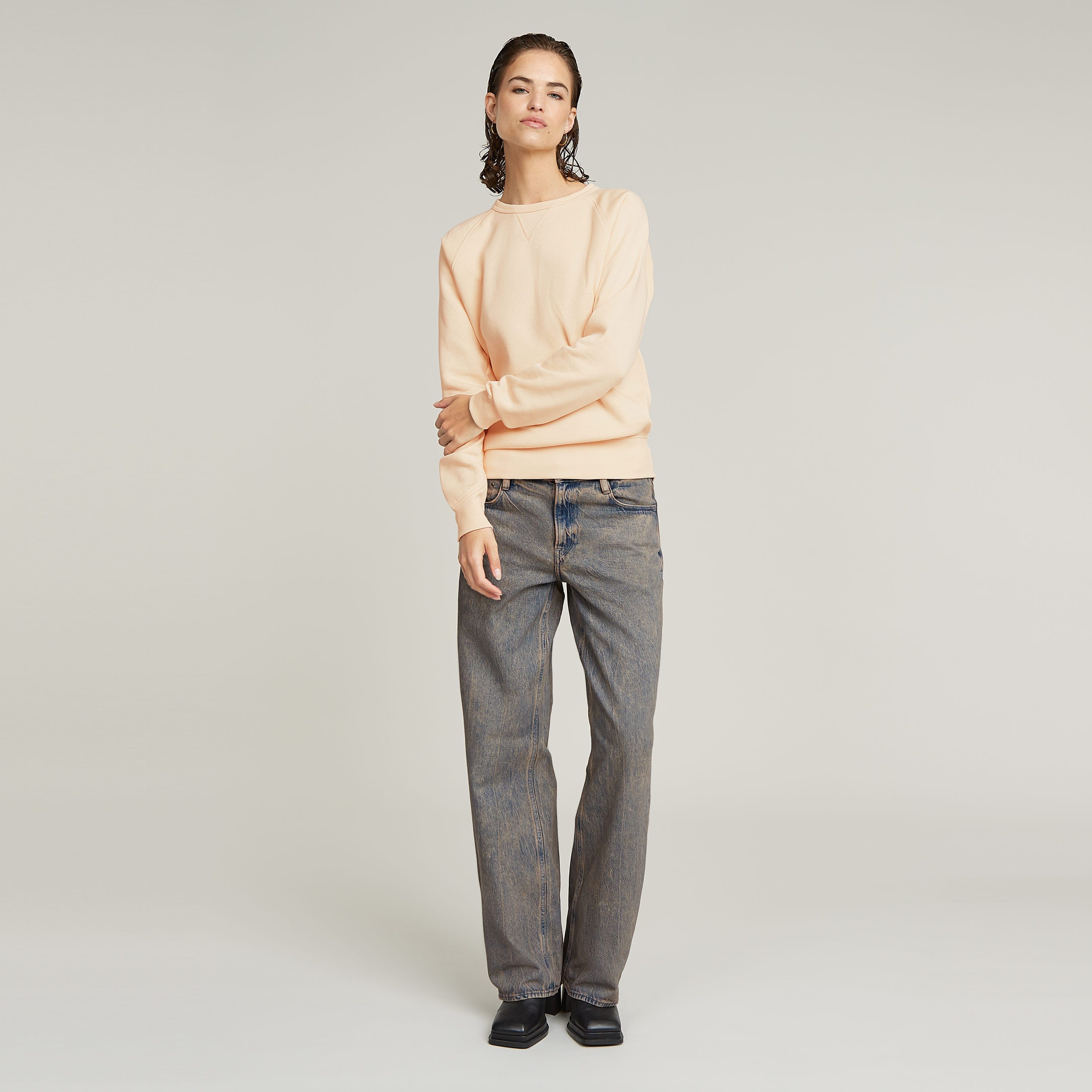 G-Star RAW Sweatshirt Premium core 2.0 met inzetstuk bij de halslijn