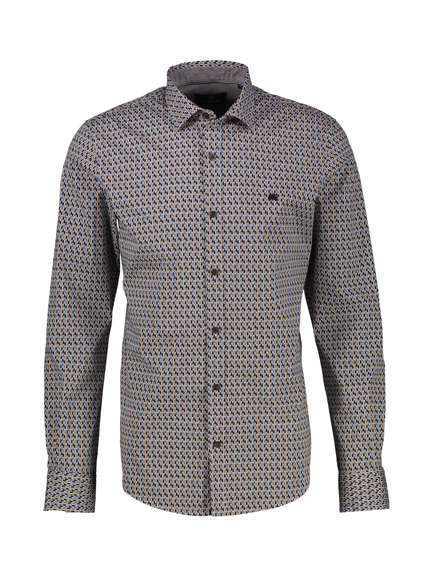 Lerros Overhemd met lange mouwen LERROS poplin overhemd met stretch