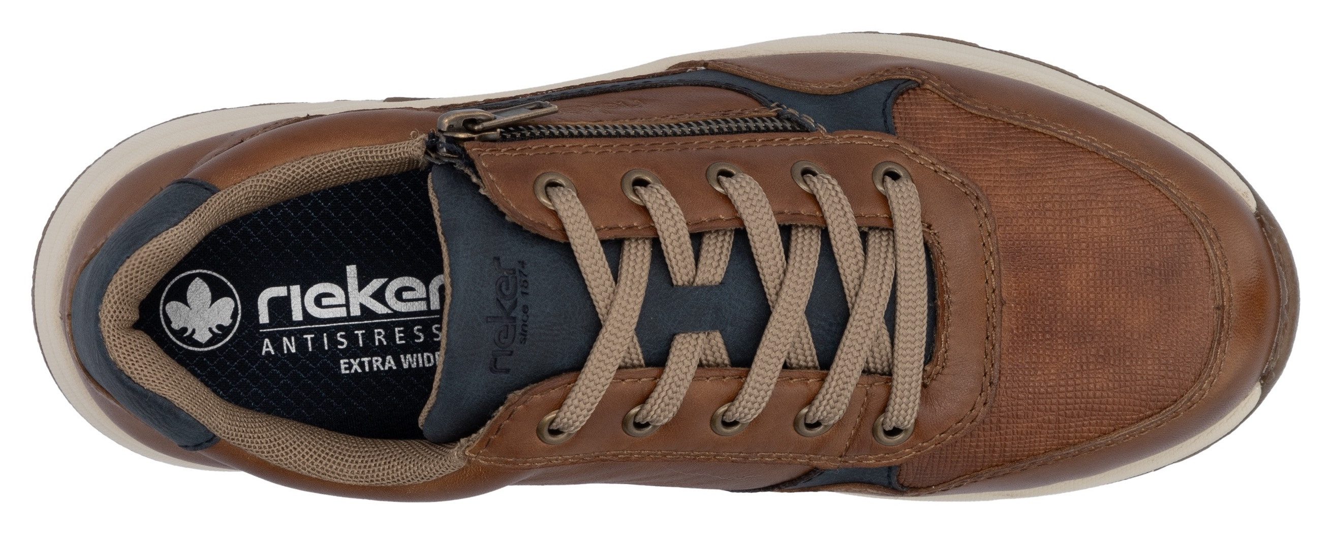 Rieker Sneakers , lage schoen, vrijetijdsschoen, veterschoen in comfortabele vorm