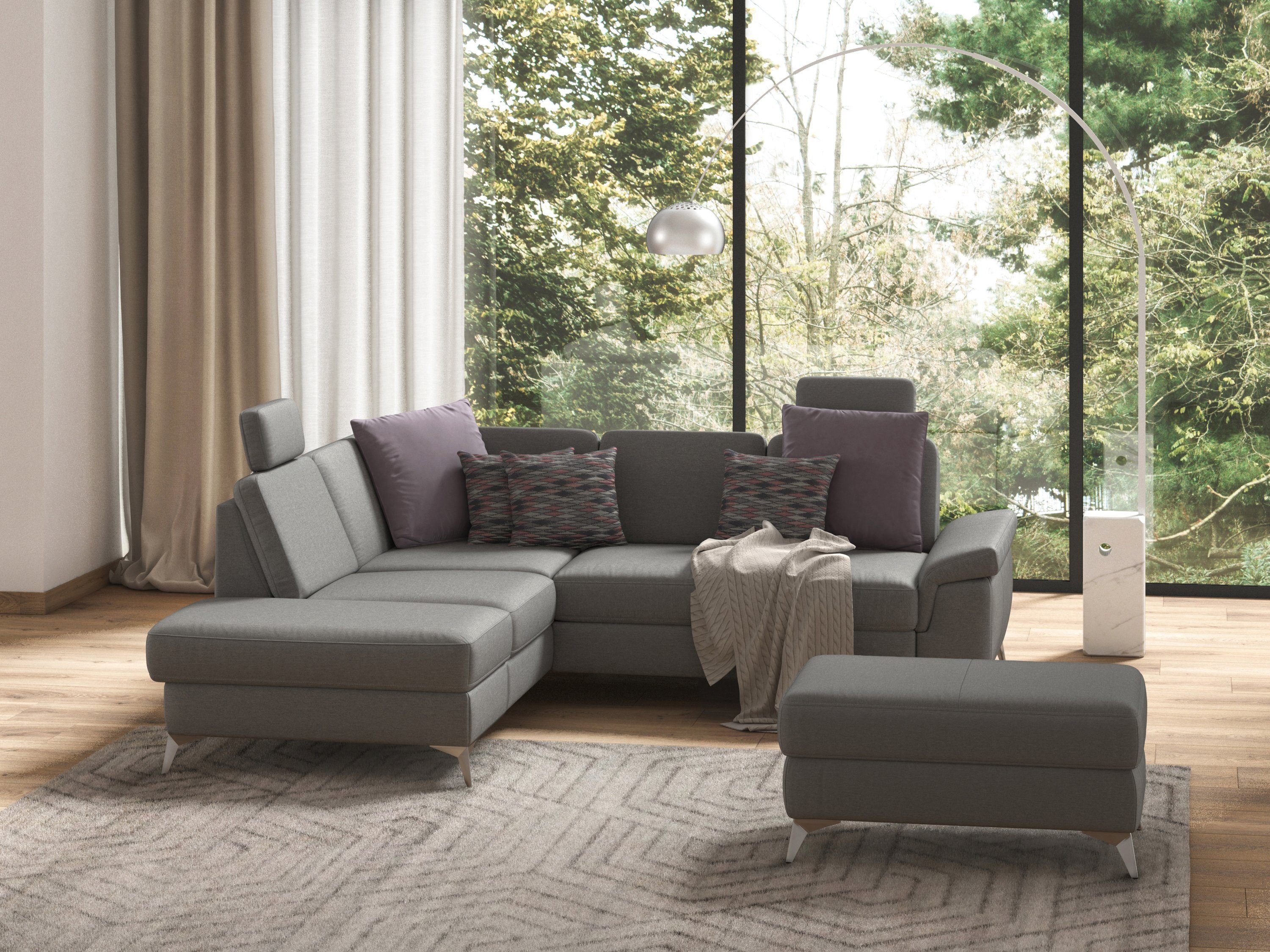 Sit&more Hoekbank Padua L-vorm inclusief zitdiepteverstelling, armleuning en binnenvering