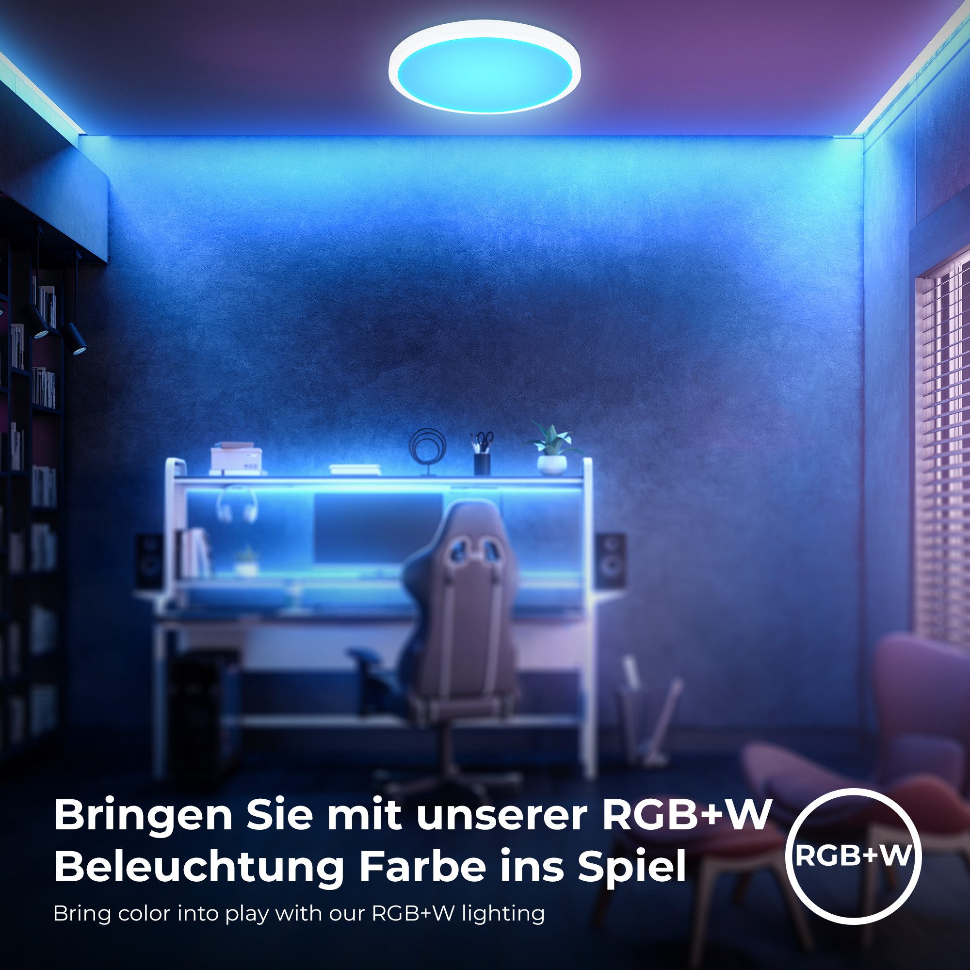 B.K.Licht Led-plafondlamp WiFi CCT LED plafondlamp met app-besturing Inclusief nachtlichtfunctie, timerfunctie, geheugenfunctie, kleurwisseling (1 stuk)