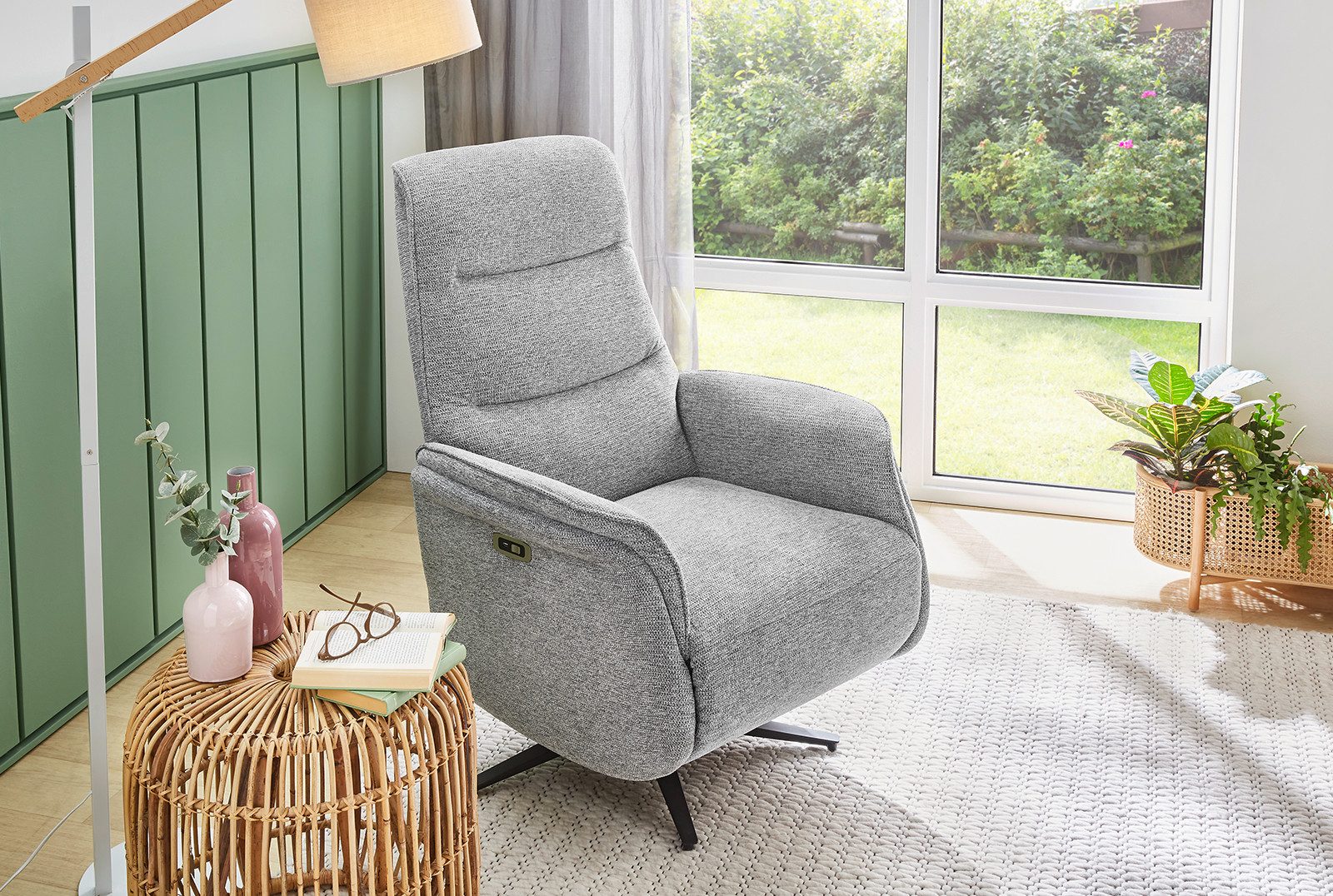 Jockenhöfer Gruppe Relaxfauteuil Miami, met elektromotorische verstelbare functies tv-fauteuils grijs