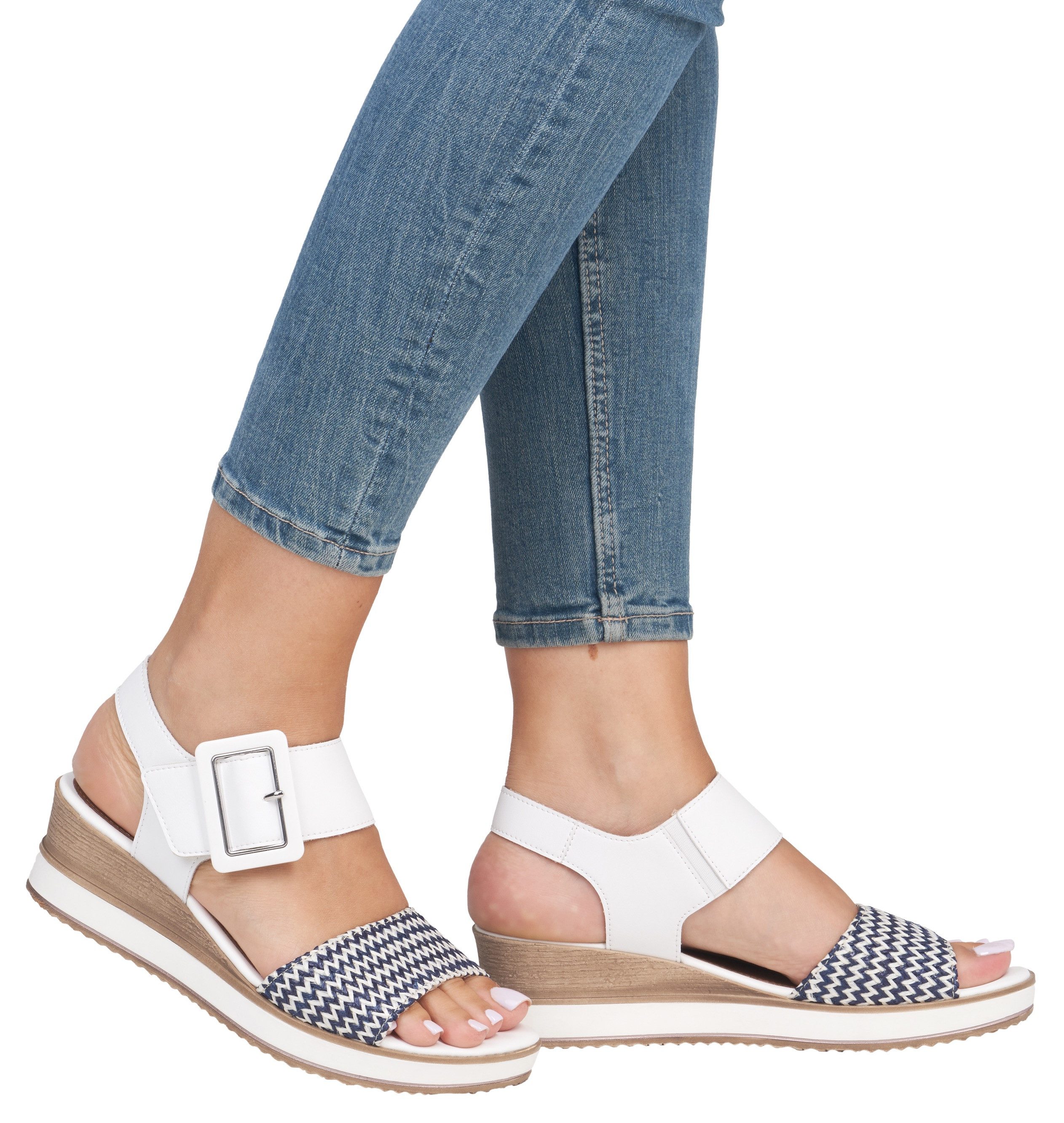 Remonte Sandaaltjes ELLE-Collection , zomerschoen, sandaal, comfortschoen met klittenband onder de siergesp