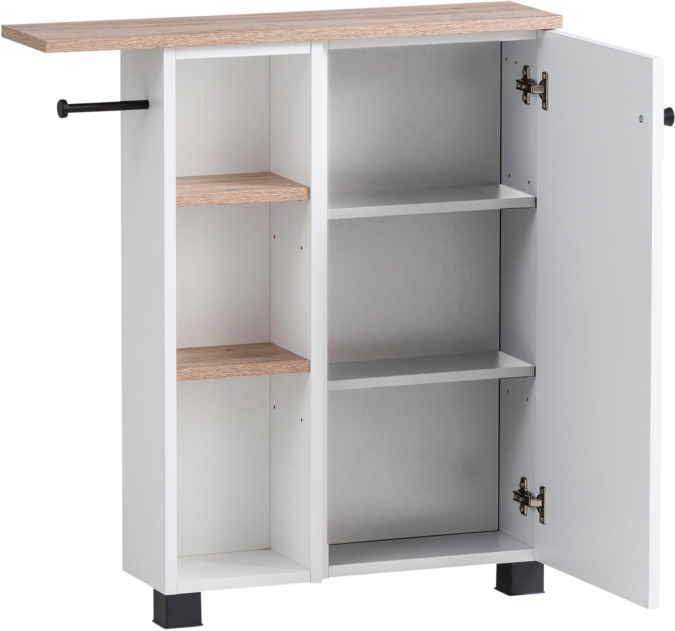 Schildmeyer Multifunctionele kast Balto, breedte 70 cm Houtdecor met voelbare structuur, plank aan beide zijden monteerbaar