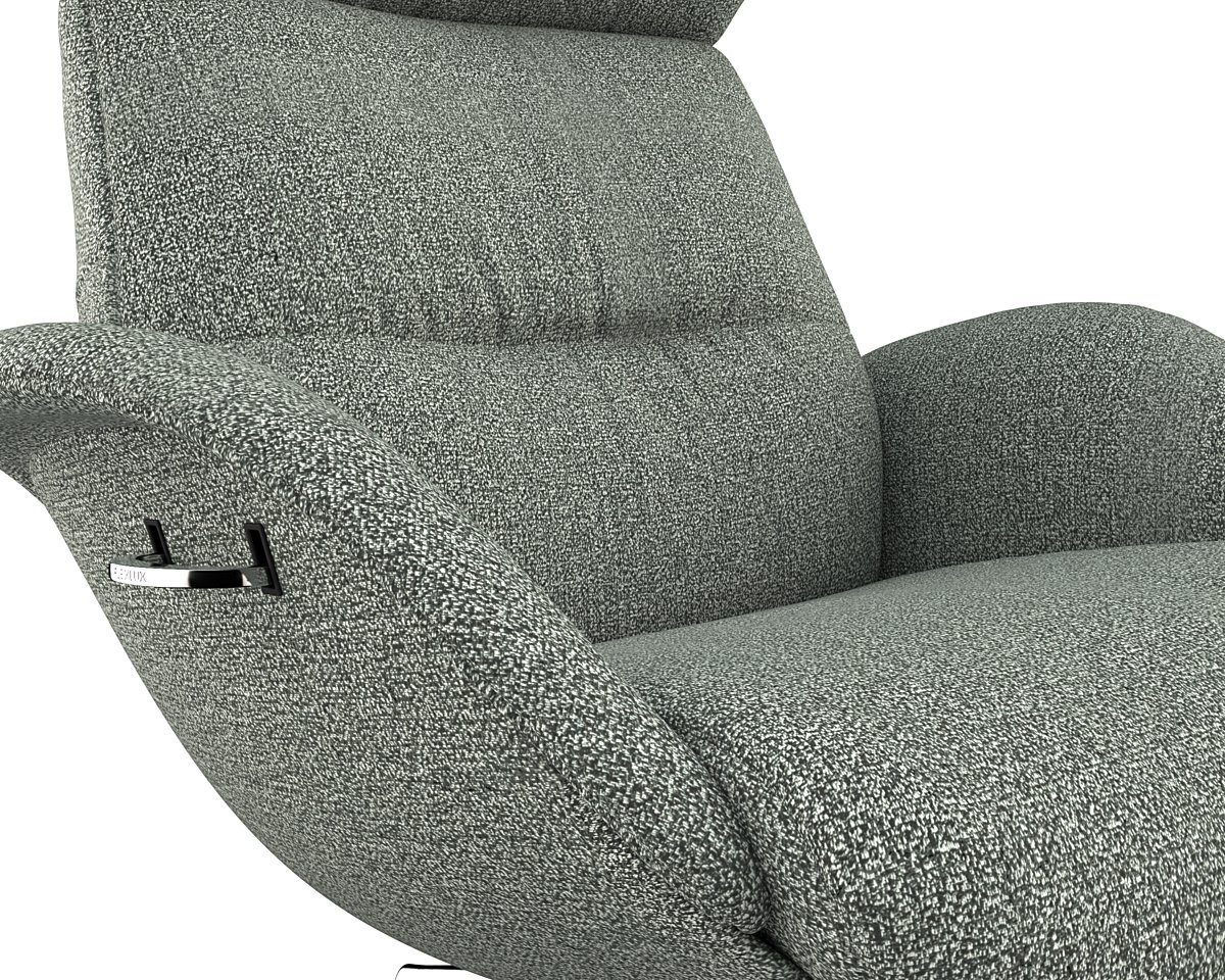 FLEXLUX Relaxfauteuil More, functionele stoel, gestoffeerde stoel, armleunstoel, TV-fauteuil Premium comfort, rug- en hoofdeindeverstelling, draaibaar, voet van aluminium