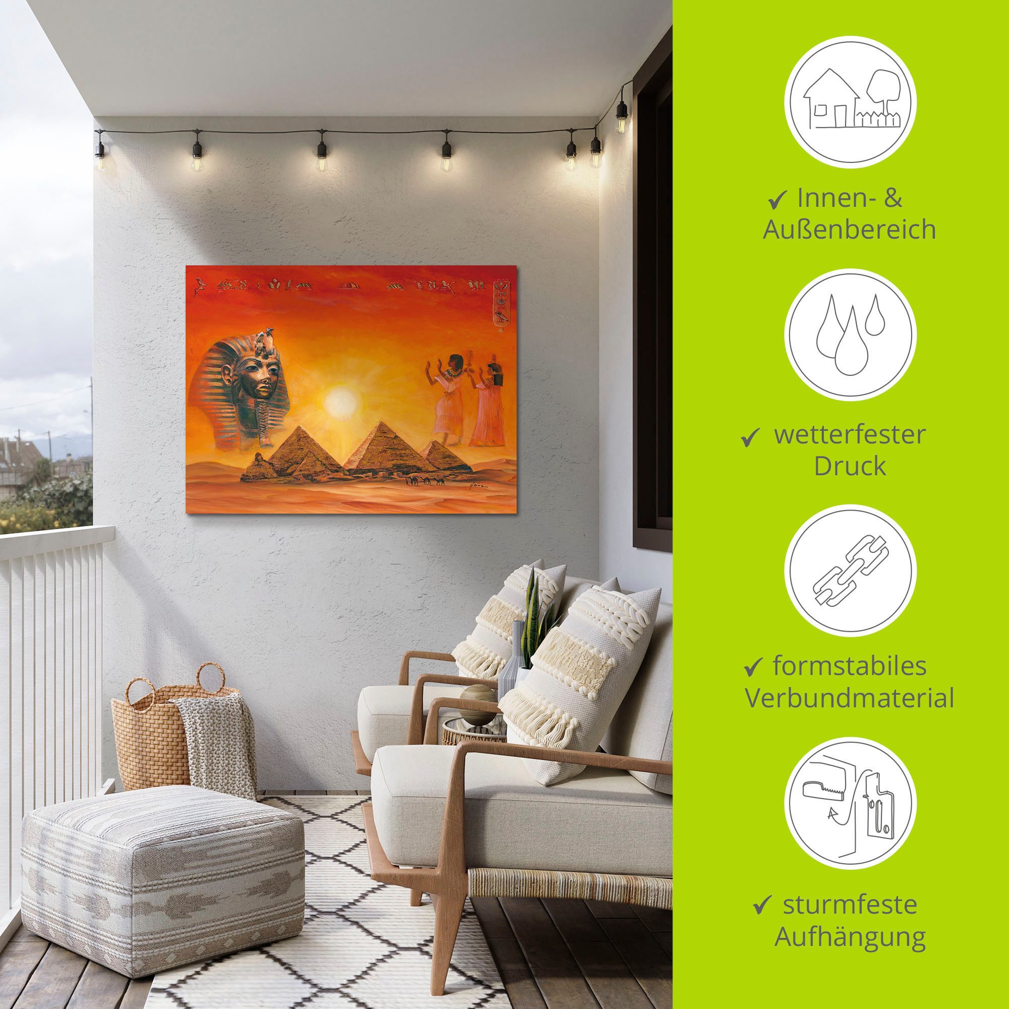 Artland Artprint Egyptische impressies als artprint van aluminium, artprint voor buiten, artprint op linnen, poster, muursticker