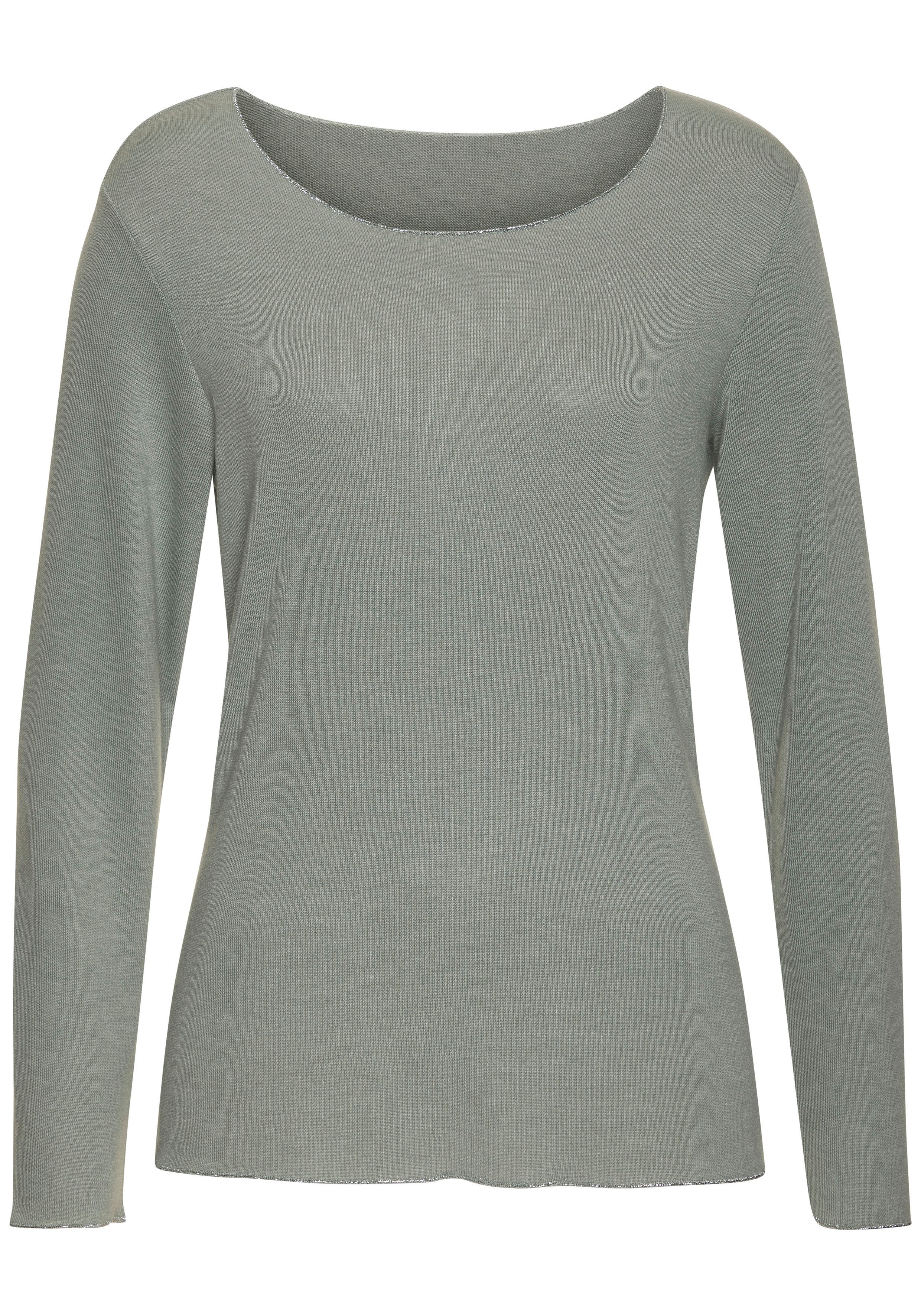 Lascana Shirt met lange mouwen Met fijne glinsterende afwerking