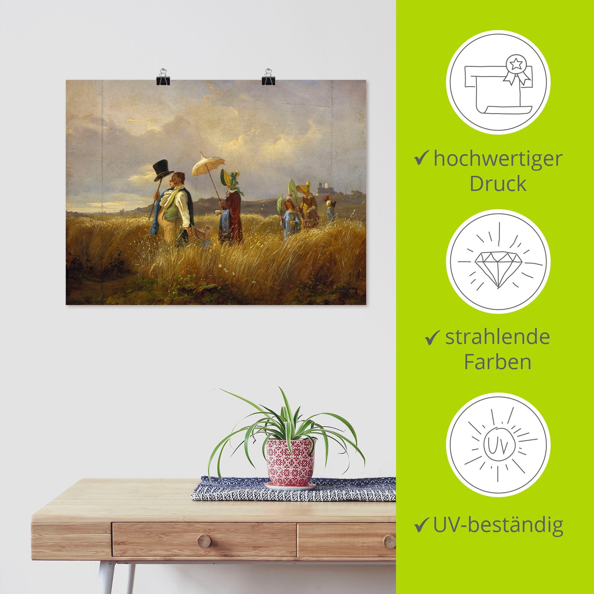 Artland Artprint De zondagwandeling. 1841 als artprint op linnen, poster in verschillende formaten maten