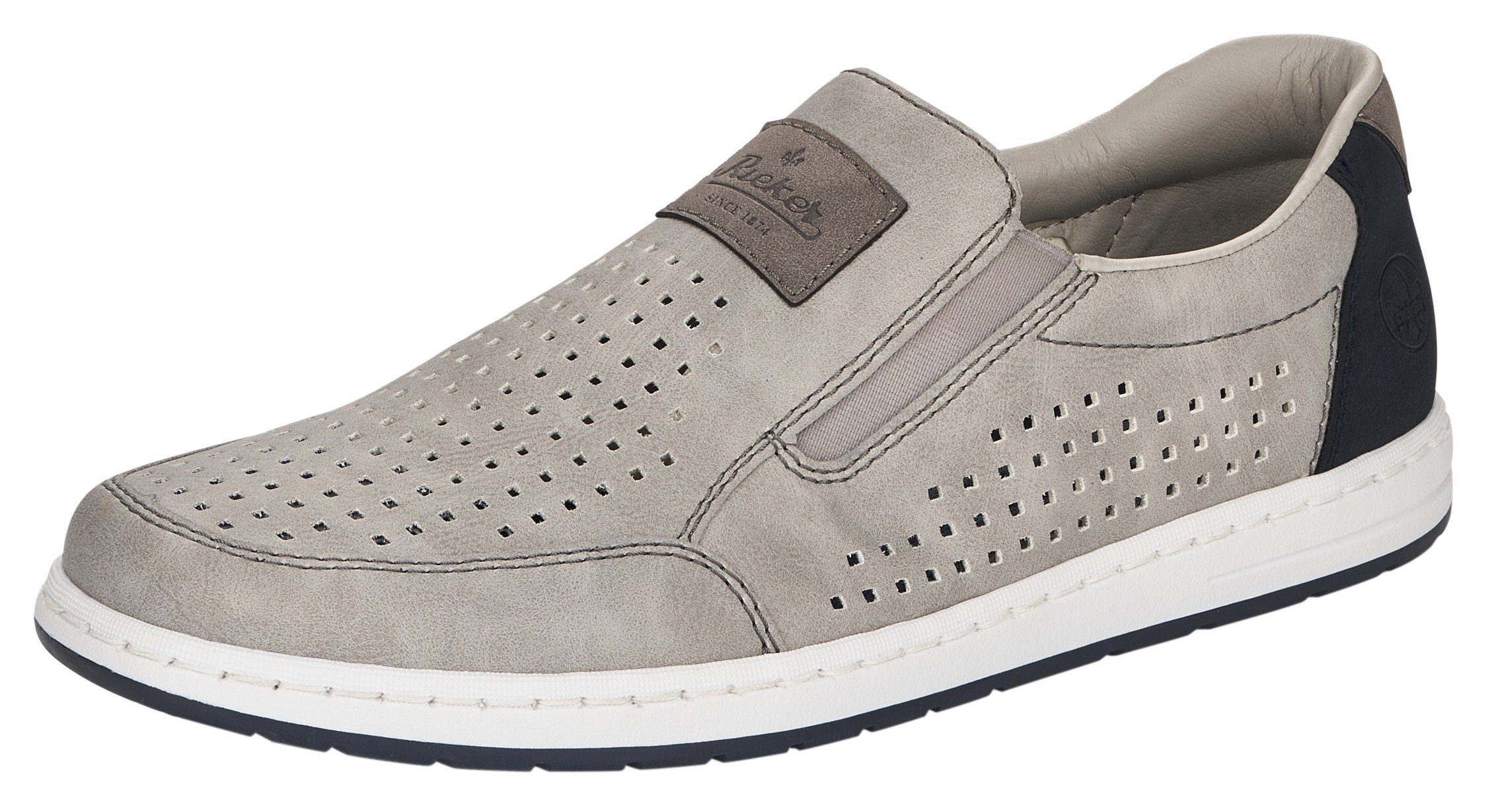 Rieker Instappers , slip-on sneaker, loafer, comfort schoen met elastiek voor goede pasvorm