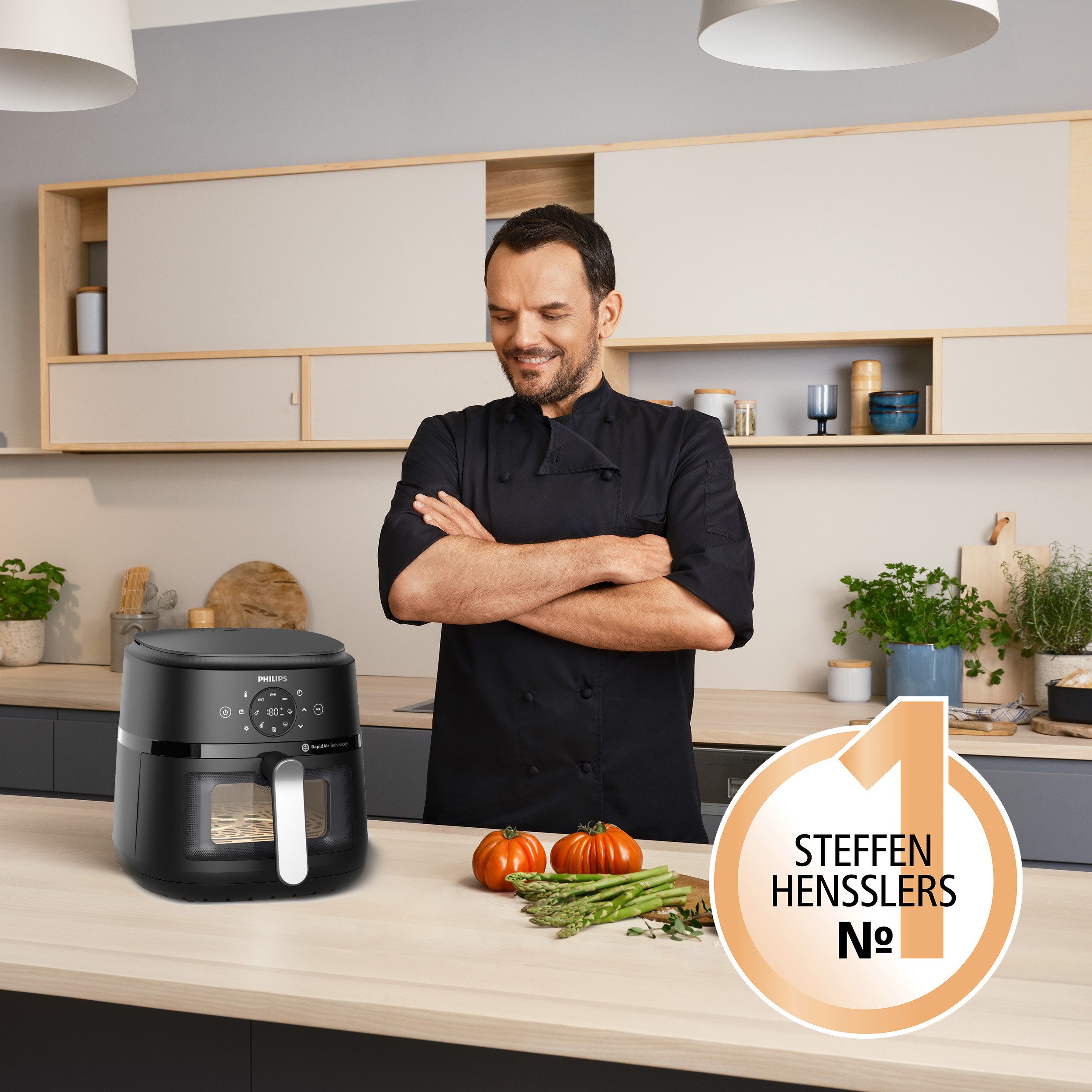 Philips Airfryer 2000 NA231/00, met 6.2L, kijkvenster