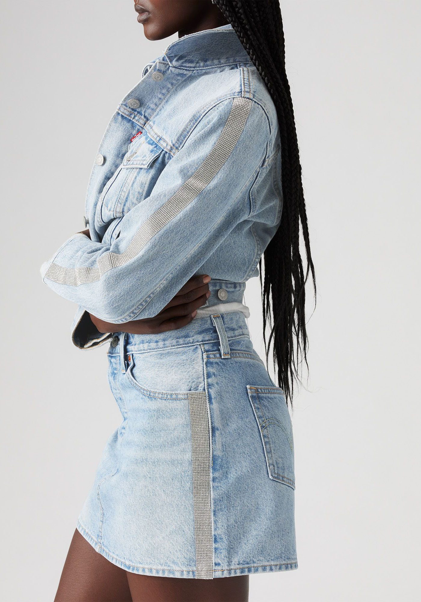 Levi's® Jeans rok ICON SKIRT met glinsterende details aan de zijnaad