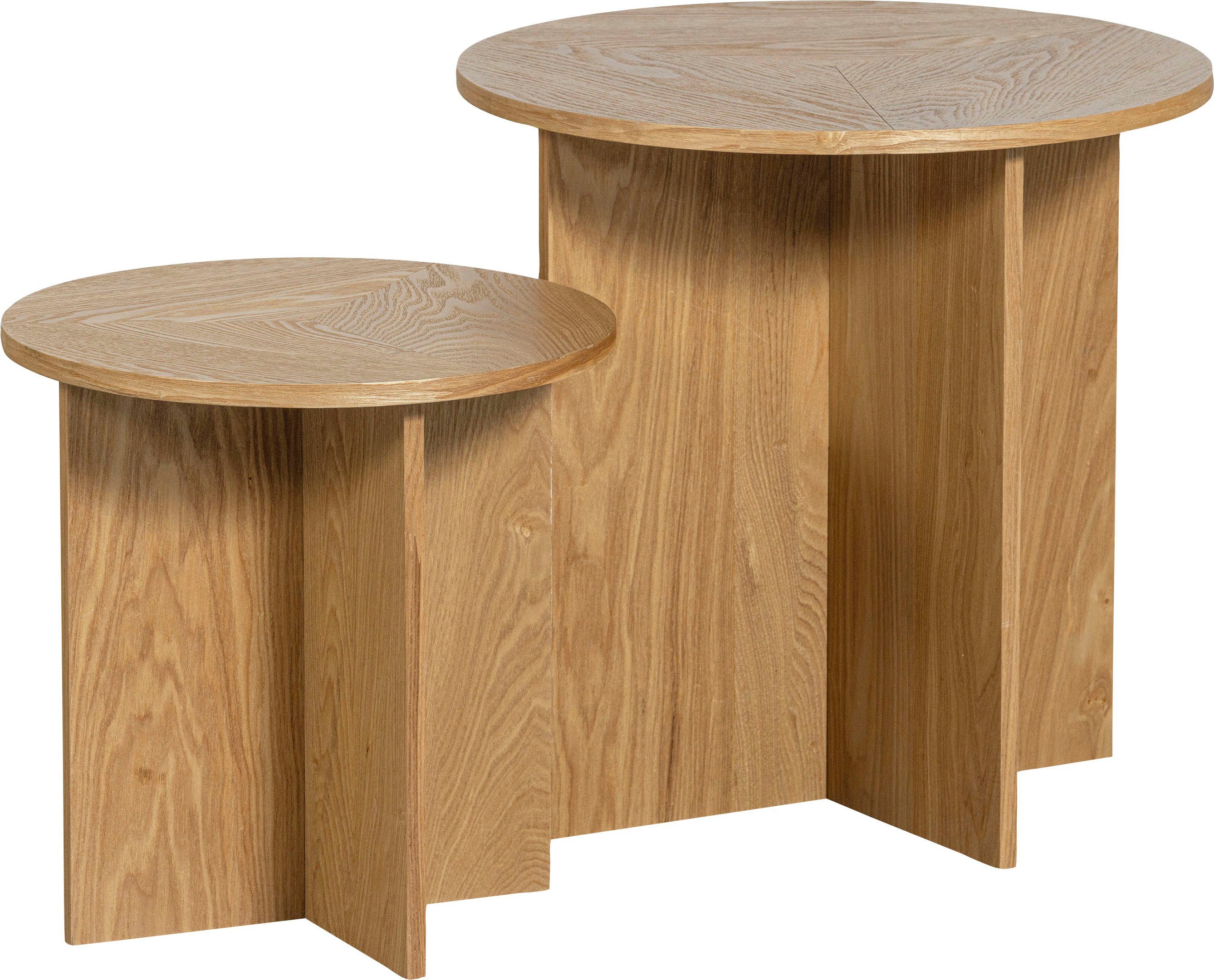WOOOD Bijzettafel Colle van geperste eucalyptusplaten (2 stuks) bijzettafels bruin