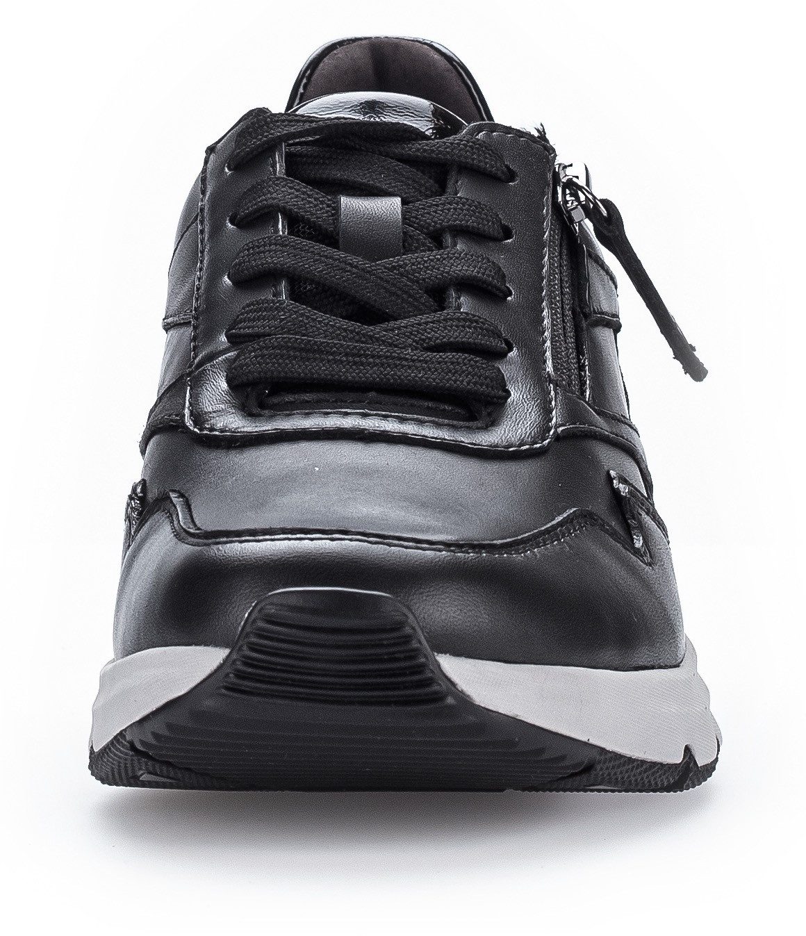 Gabor Rollingsoft Sneakers met sleehak vrijetijdsschoen, lage schoen, veterschoen, logo op de hiel