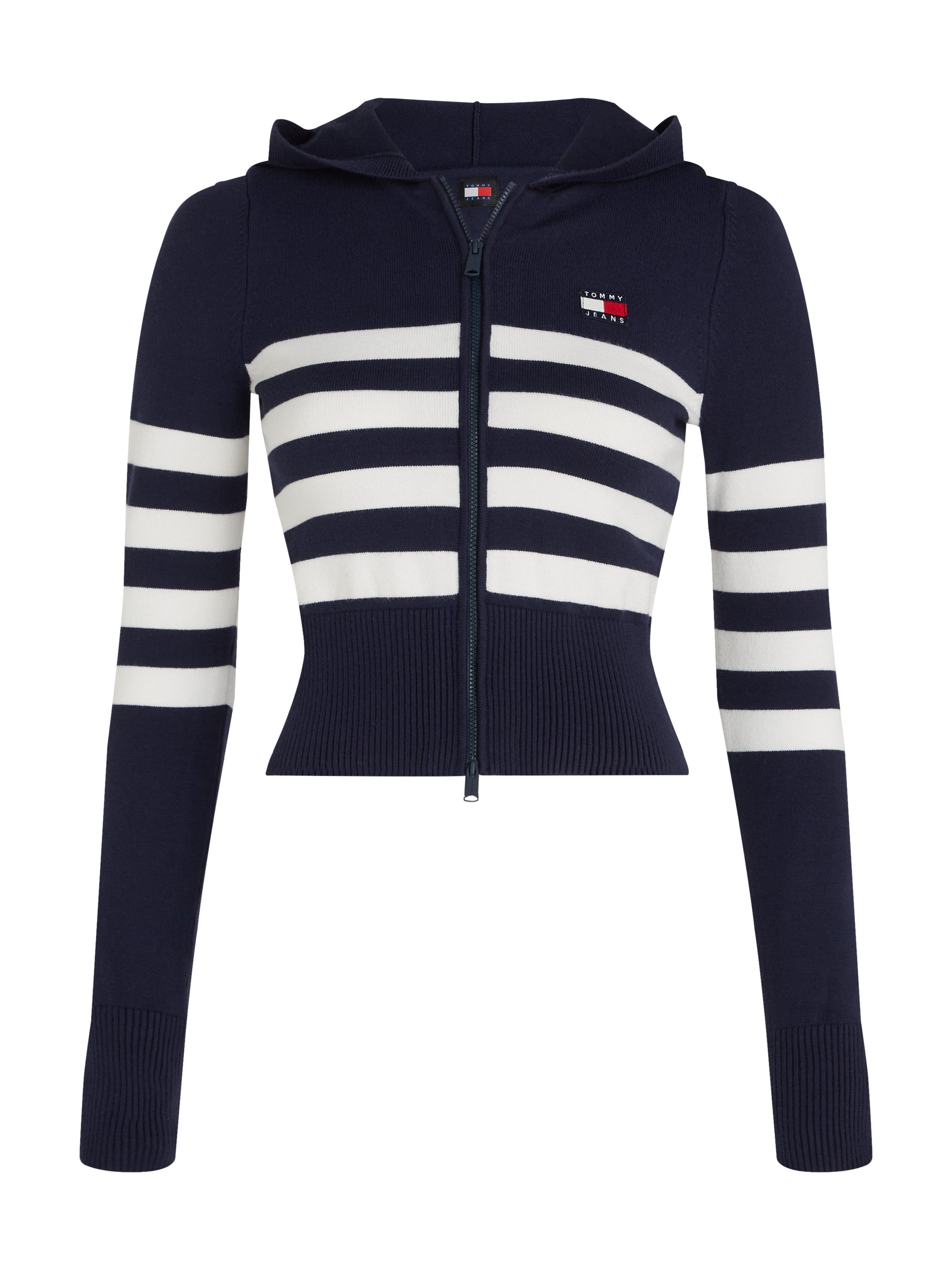 TOMMY JEANS Sweatvest TJW STRIPE ZIP THRU BADGE HOOD