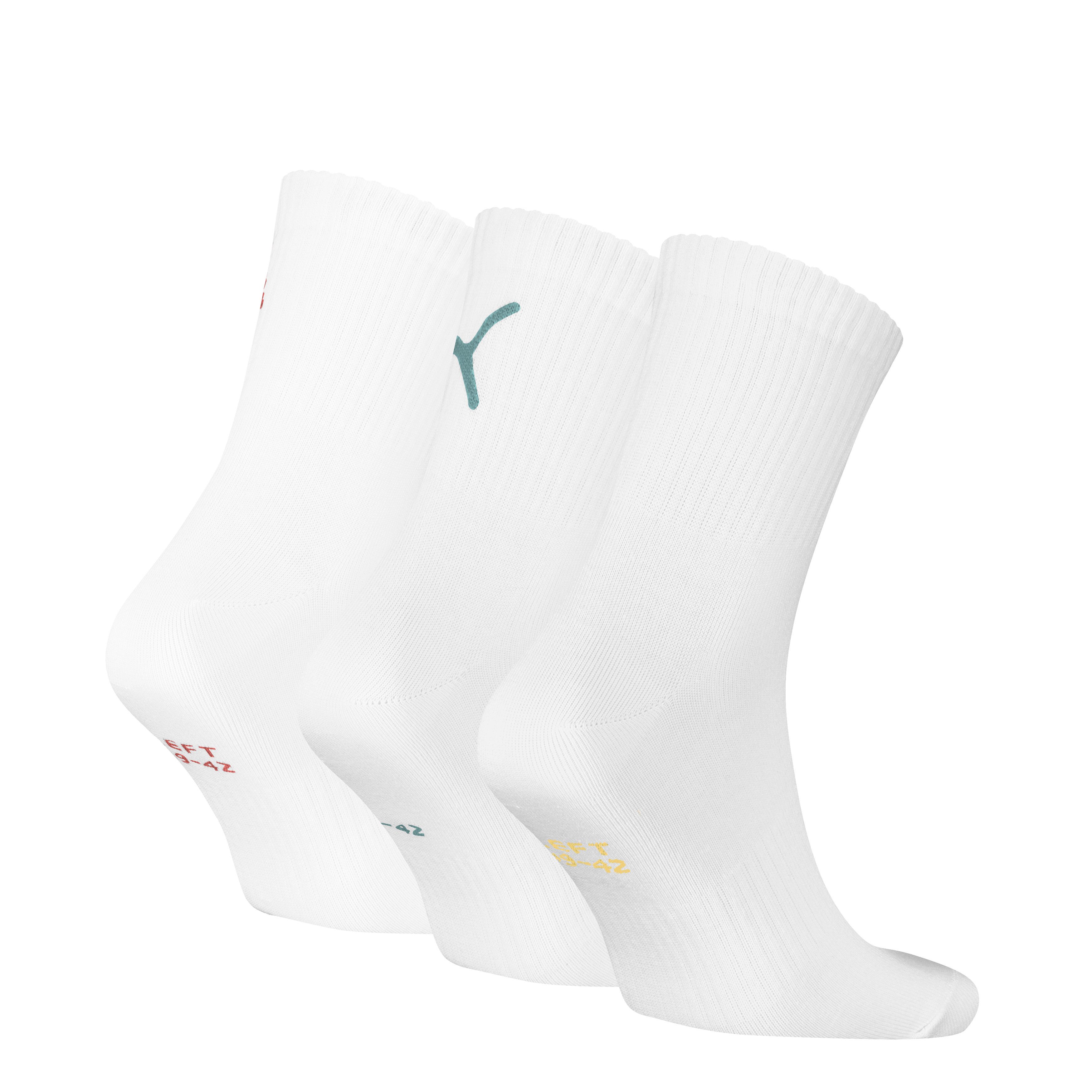 PUMA Sokken met meerdere logo's (3 paar, Set van 3)