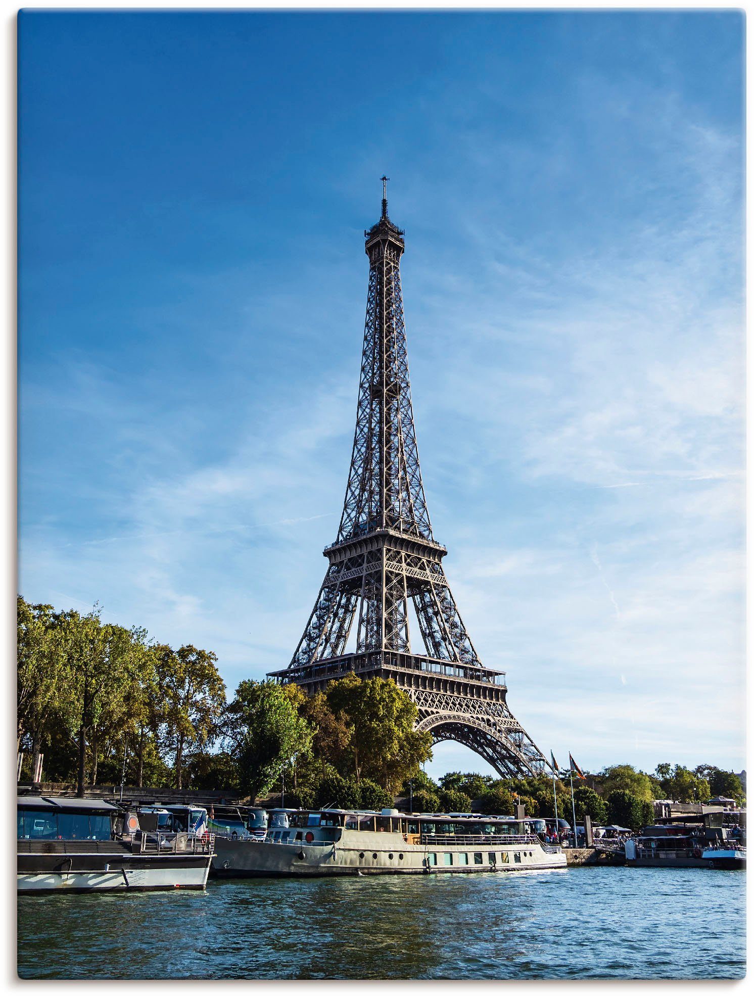 Artland Artprint Blik op de Eiffeltoren in Parijs I in vele afmetingen & productsoorten -artprint op linnen, poster, muursticker / wandfolie ook geschikt voor de badkamer (1 stuk)