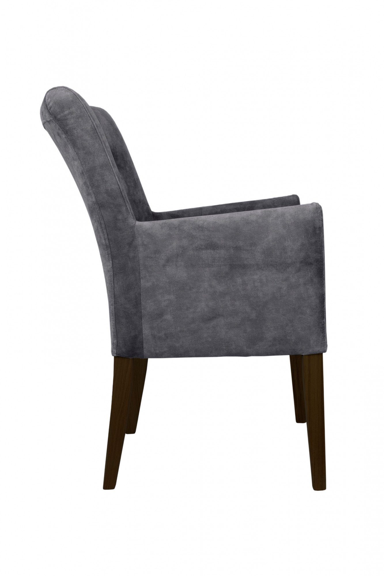 Home affaire Stoel met armleuningen Cortega eetkamerstoel met knoopverwerking Pootframe massief hout, comfortabel gepolsterd (1 stuk)