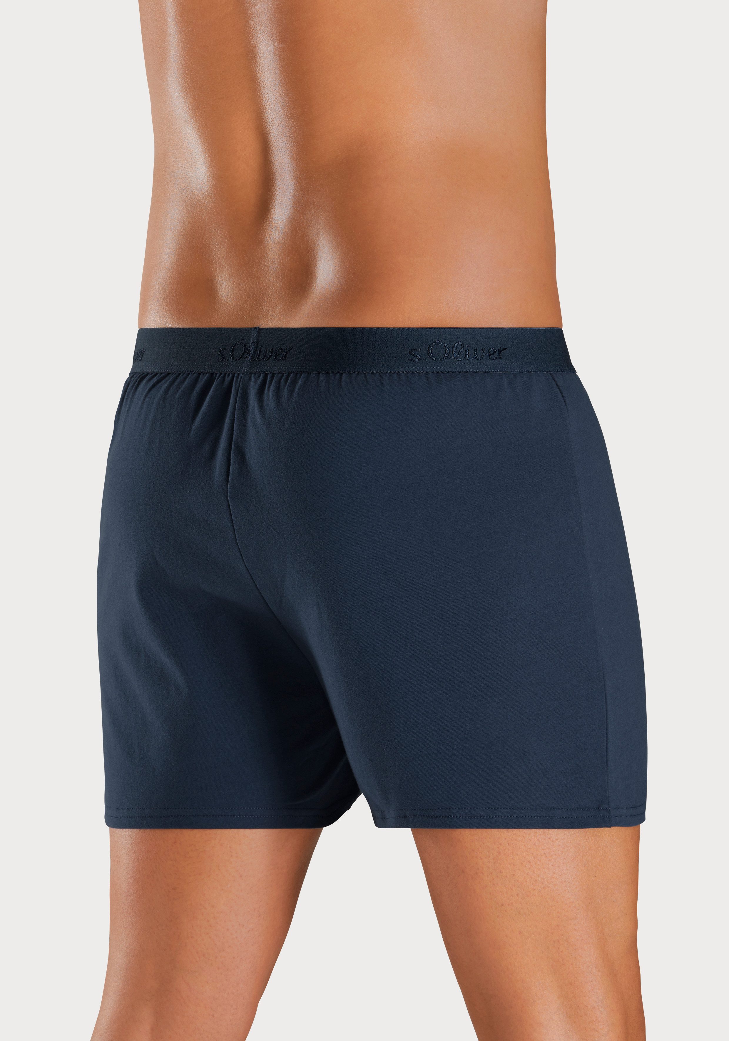 s.Oliver RED LABEL Beachwear Wijde boxershort unikleur en gedessineerd (set 2 stuks)