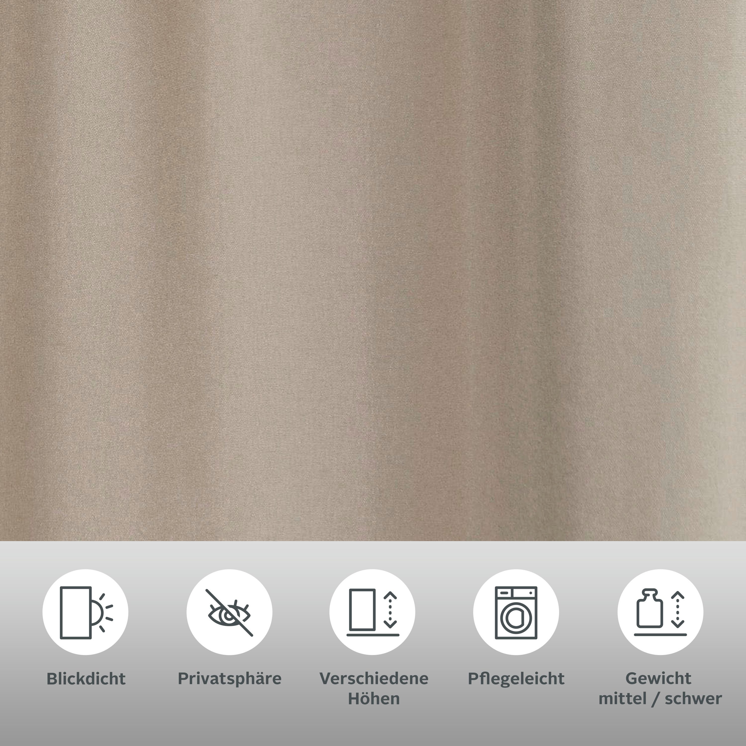 Bruno Banani Gordijn Lagan set van 2, geweven, microvezel, verschillende maten, effen kleur, bestseller (2 stuks)