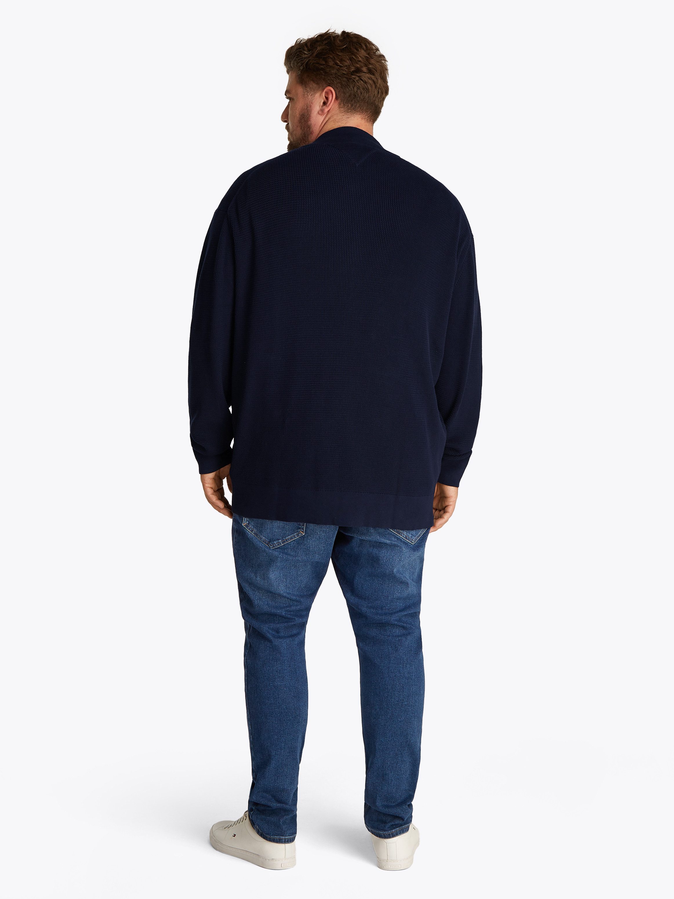 Tommy Hilfiger Vest BT-RACKING STRUCTURE BASEBALL-B Grote maten, met fijne structuur