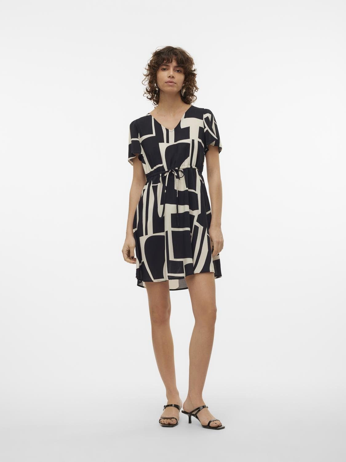 Vero Moda Mini-jurk VMEASY JOY SS SHORT DRESS WVN GA
