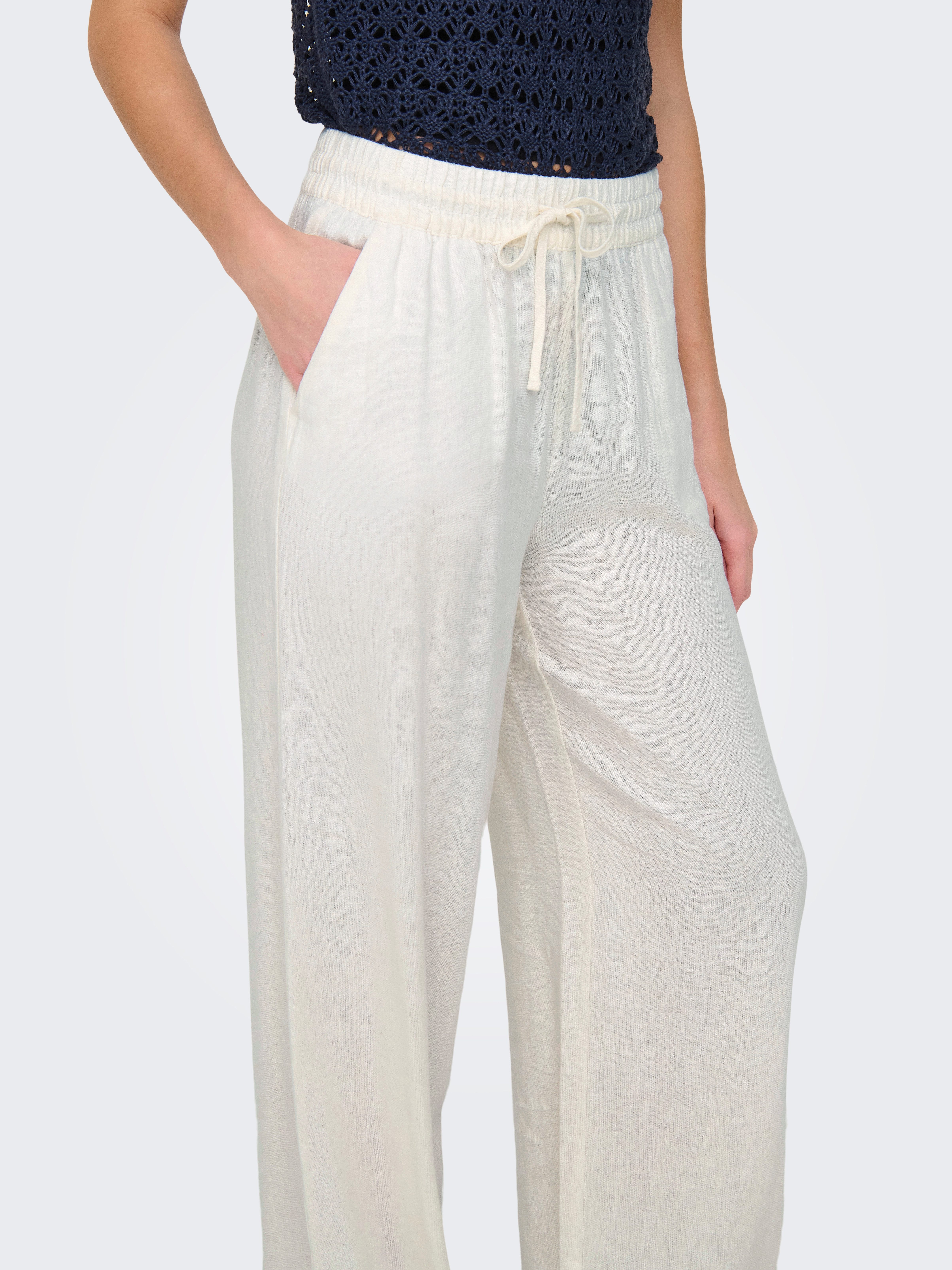 JDY Linnen broek JDYSAY LINEN HW WIDE PANT WVN NOOS