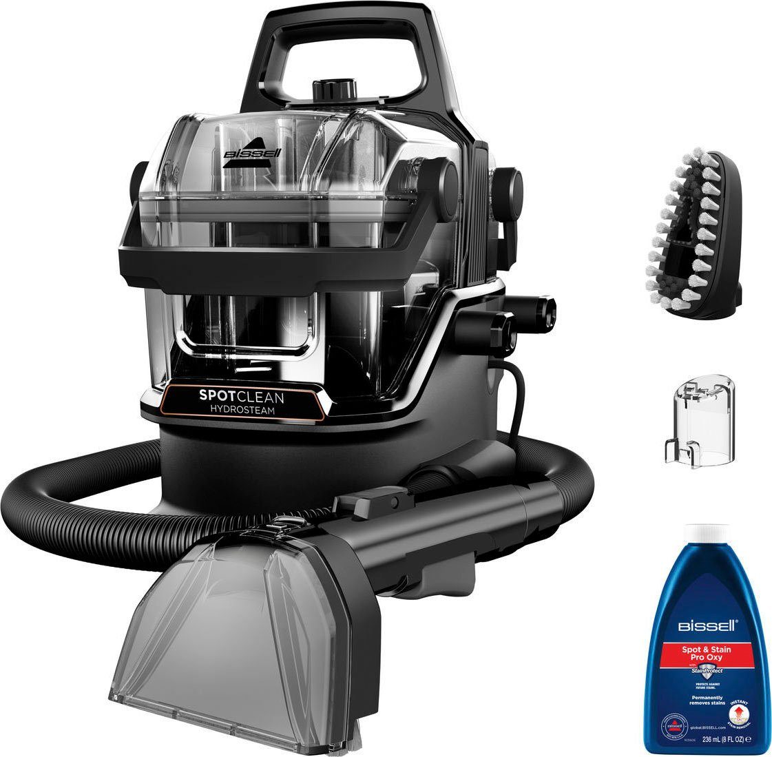 Bissell Waszuiger 3697N, SpotClean® HydroSteam™ Select, met stoom, dual-tank 15kpa, reinigt vlekken op tapijt, bekleding, trap, autostoel, tegel