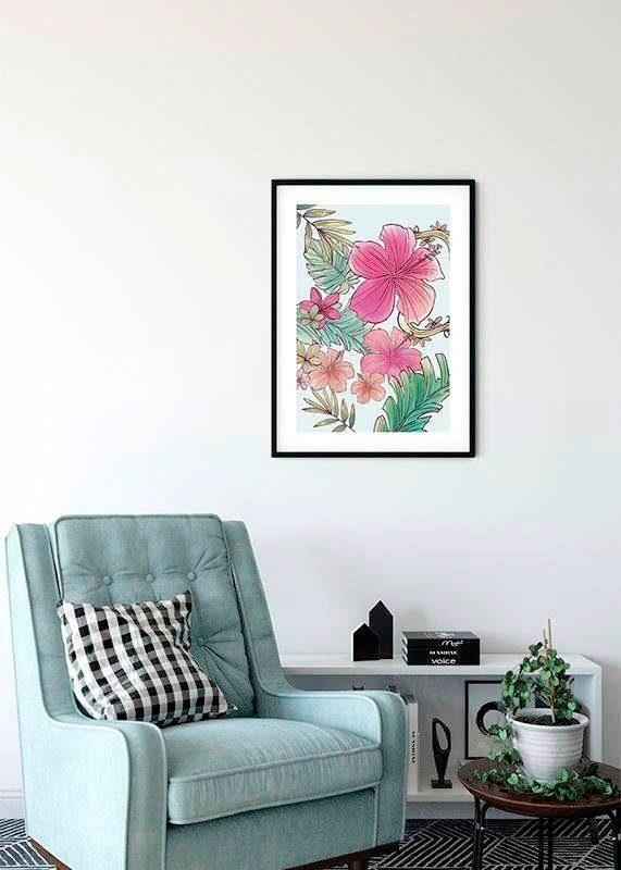 Komar Wanddecoratie Ariel Flowers Wanddecoratie voor de kinderkamer - zonder lijst (1 stuk)