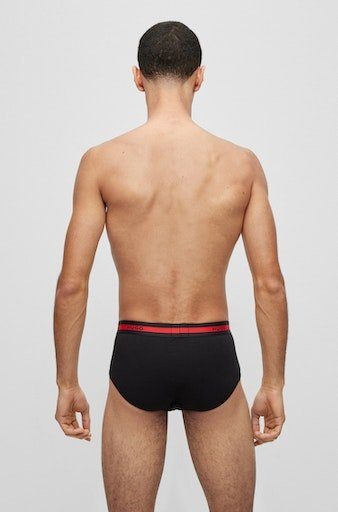 HUGO underwear Slip met contraststrepen en logo-opschriften op de tailleband (set, 3 stuks, In driepack)