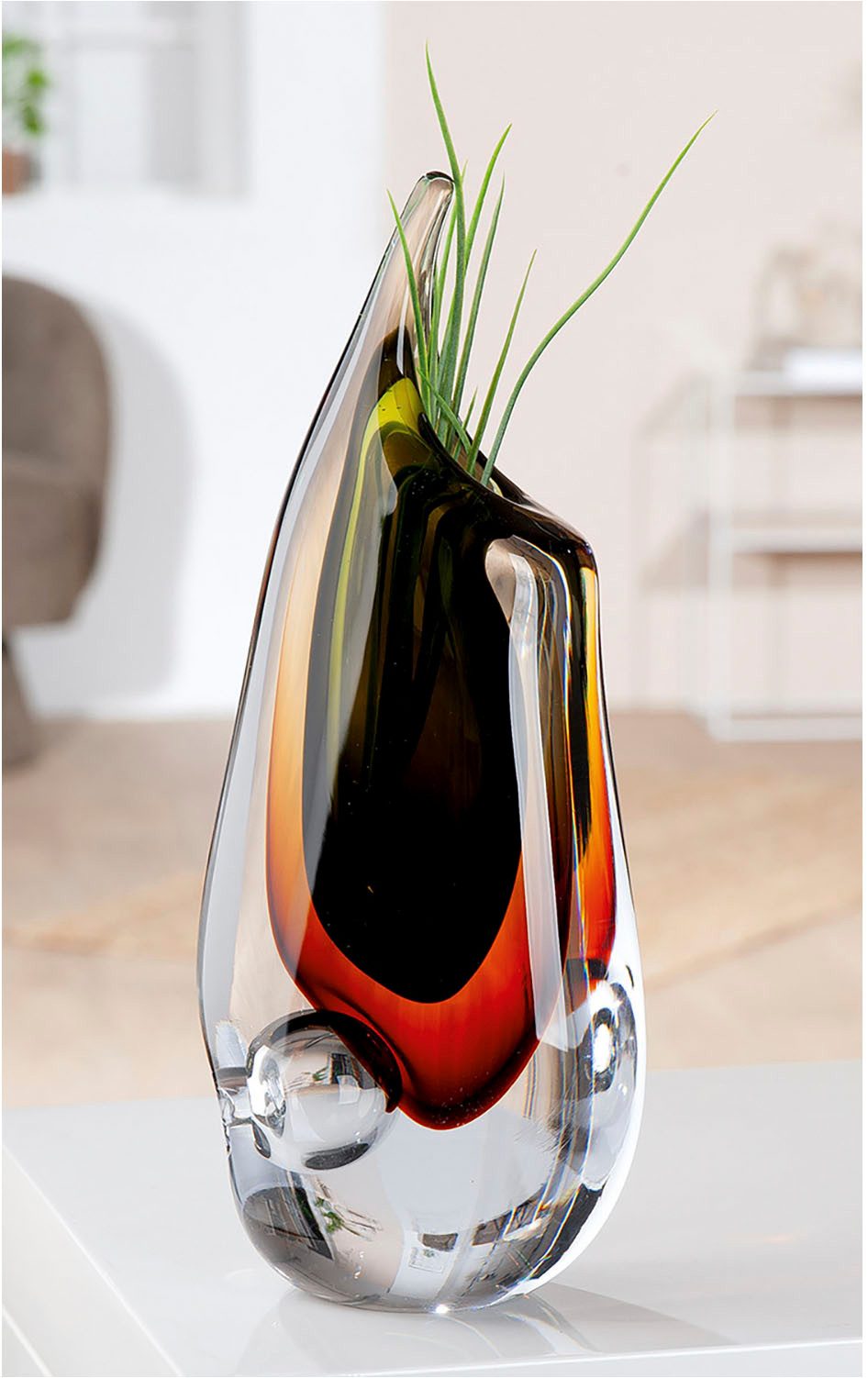 Casablanca by Gilde Tafelvaas Vase "Finesse" braun, grün, klar H.30 cm (1 stuk)