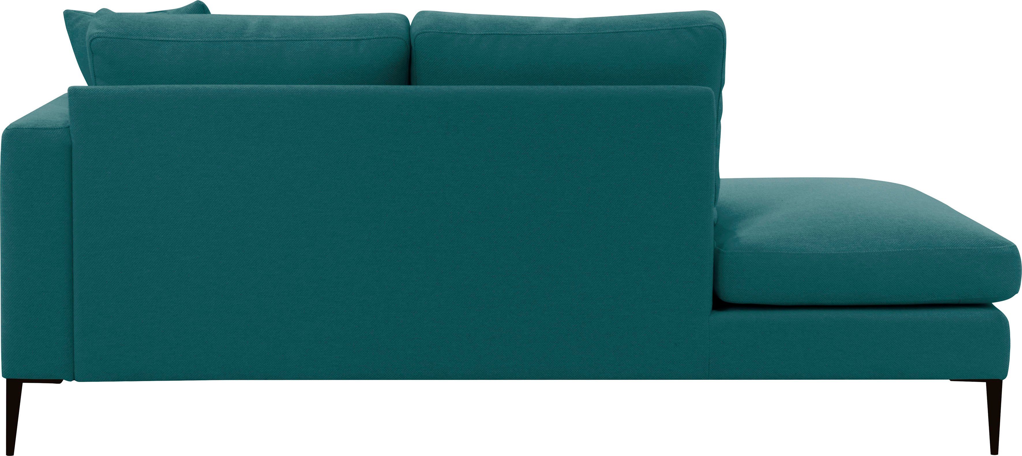 Leonique Récamier Cozy chaise longue, afmetingen B/D/H: 195/97/80 cm met los kussen en metalen poten, armleuning naar keuze links of rechts