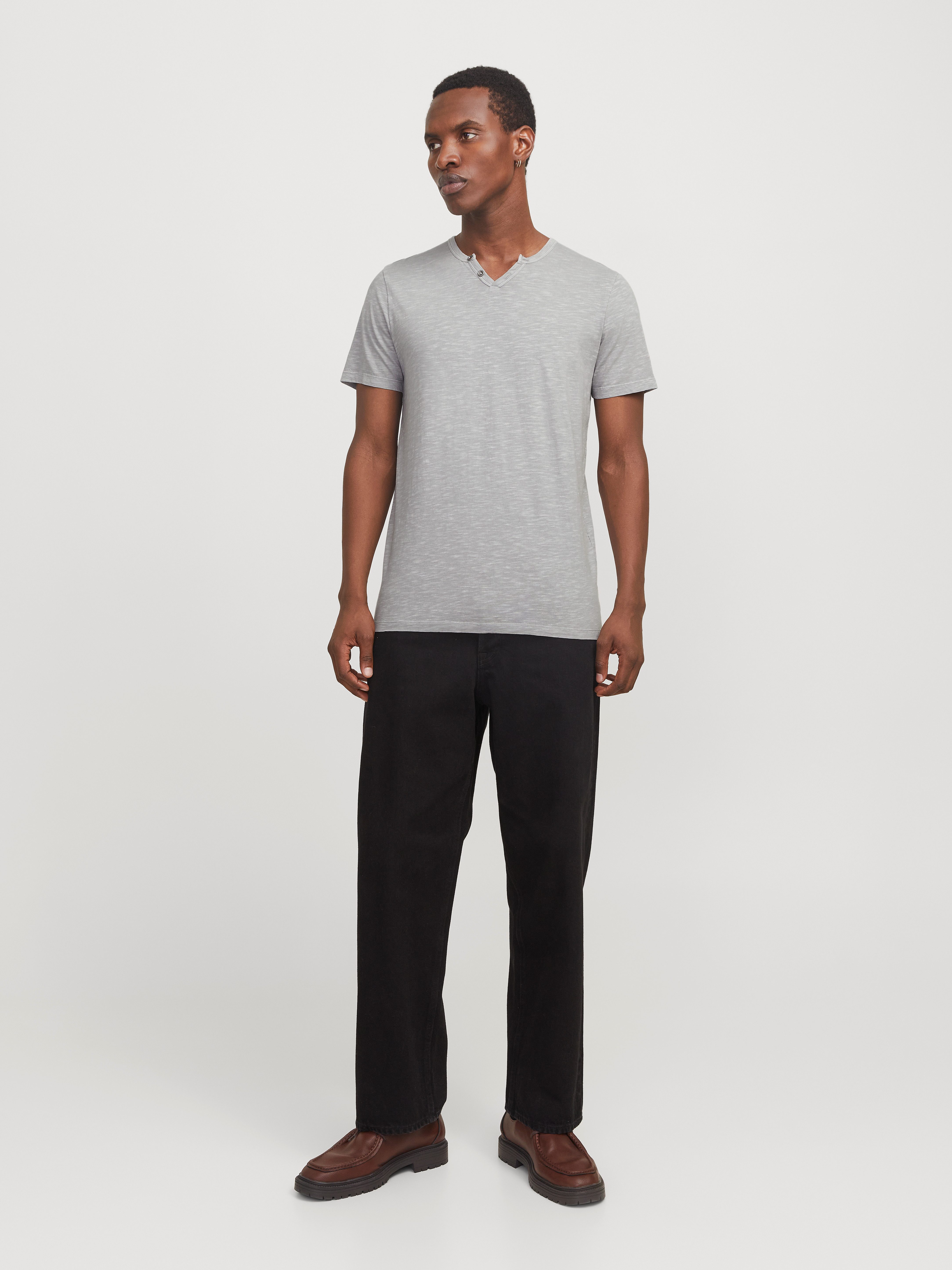 Jack & Jones T-shirt JJESPLIT NECK TEE SS NOOS