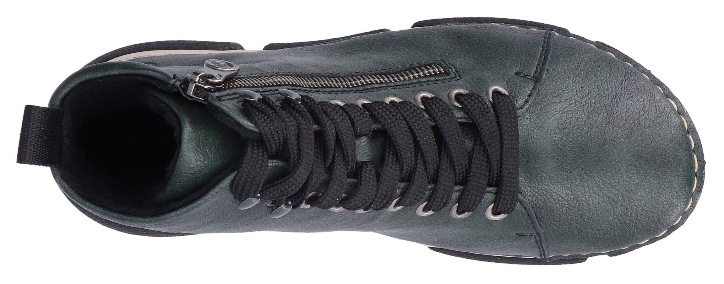 Rieker Sneakers vrijetijdsschoen, lage schoen, veterschoen met contraststiksels