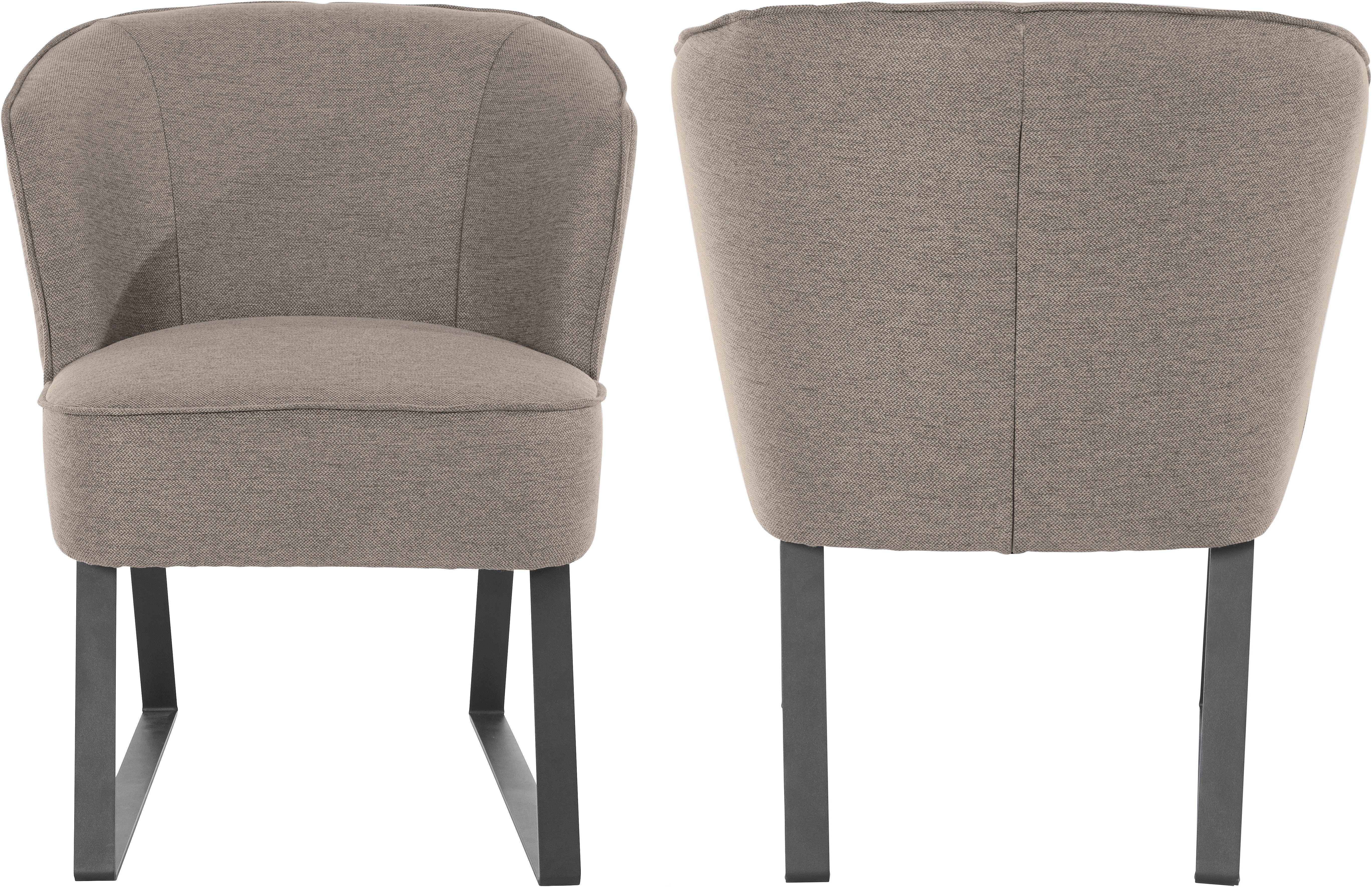 exxpo - sofa fashion Fauteuil Americano, loungestoel met bies en metalen poten, verschillende typen bekleding, 1 stuk