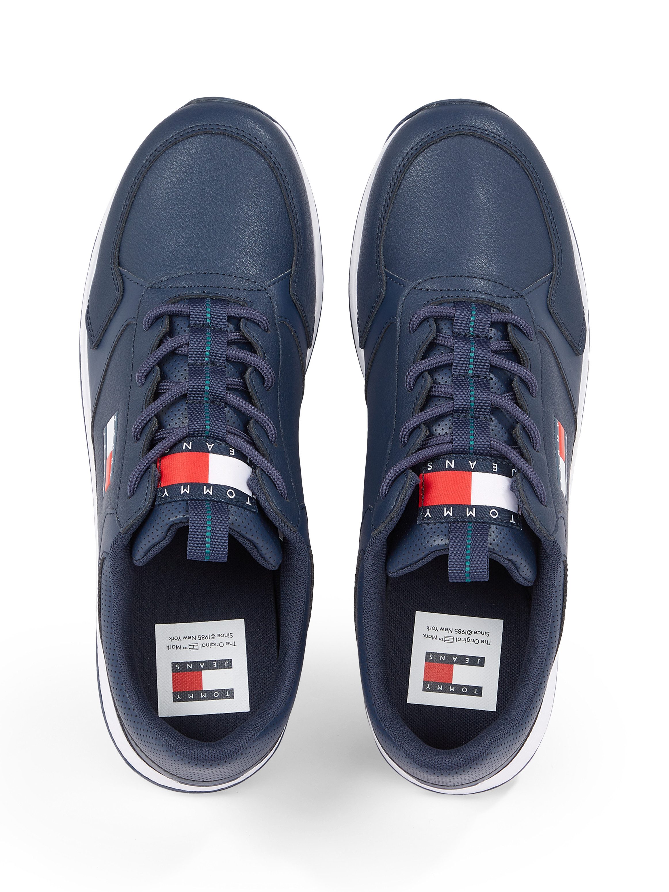 TOMMY JEANS Sneakers met sleehak TOMMY JEANS FLEXI RUNNER vrijetijdsschoen, lage schoen, veterschoen met zijlogo-vlag