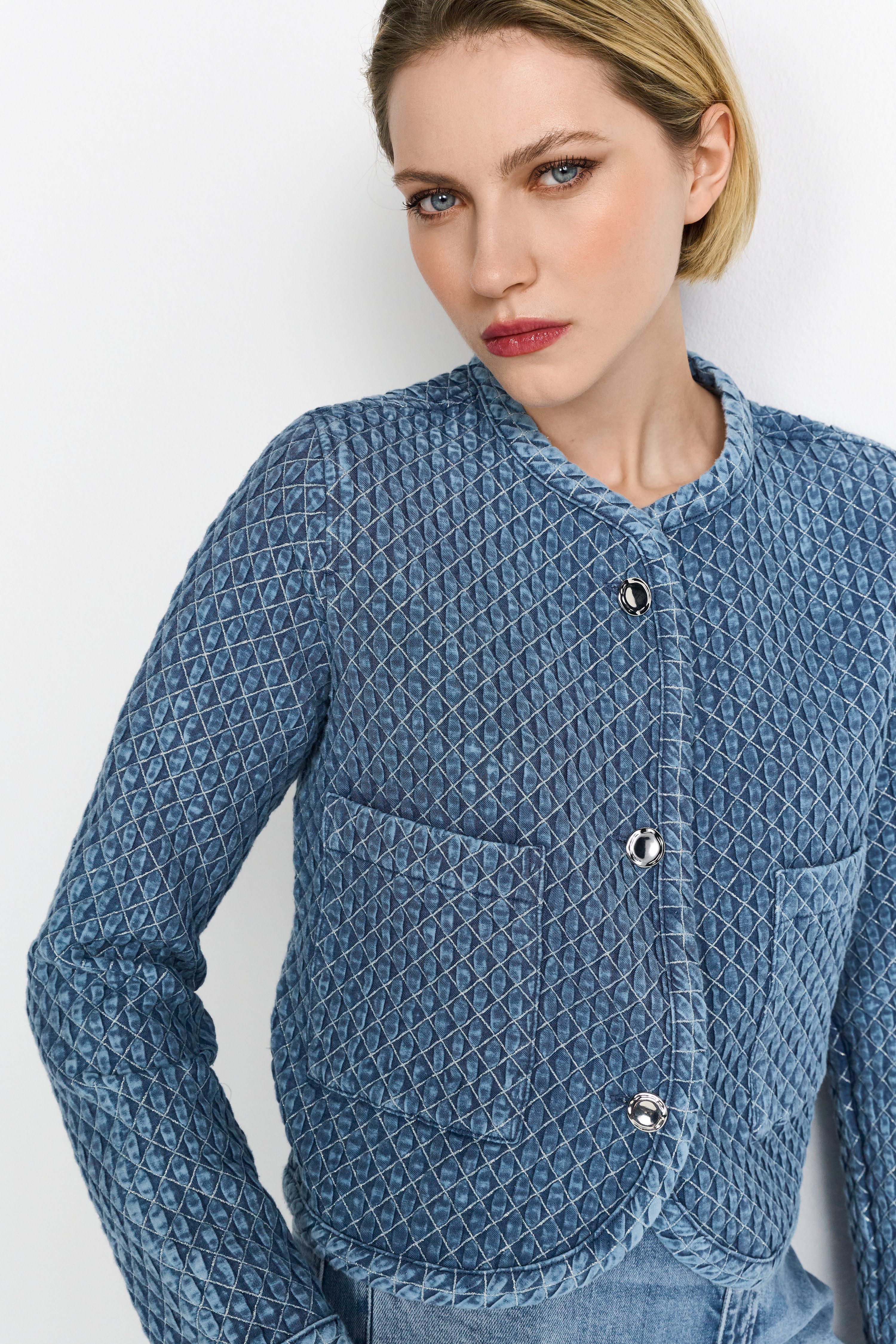 Rich & Royal Jeansblazer Met afgewerkte rand