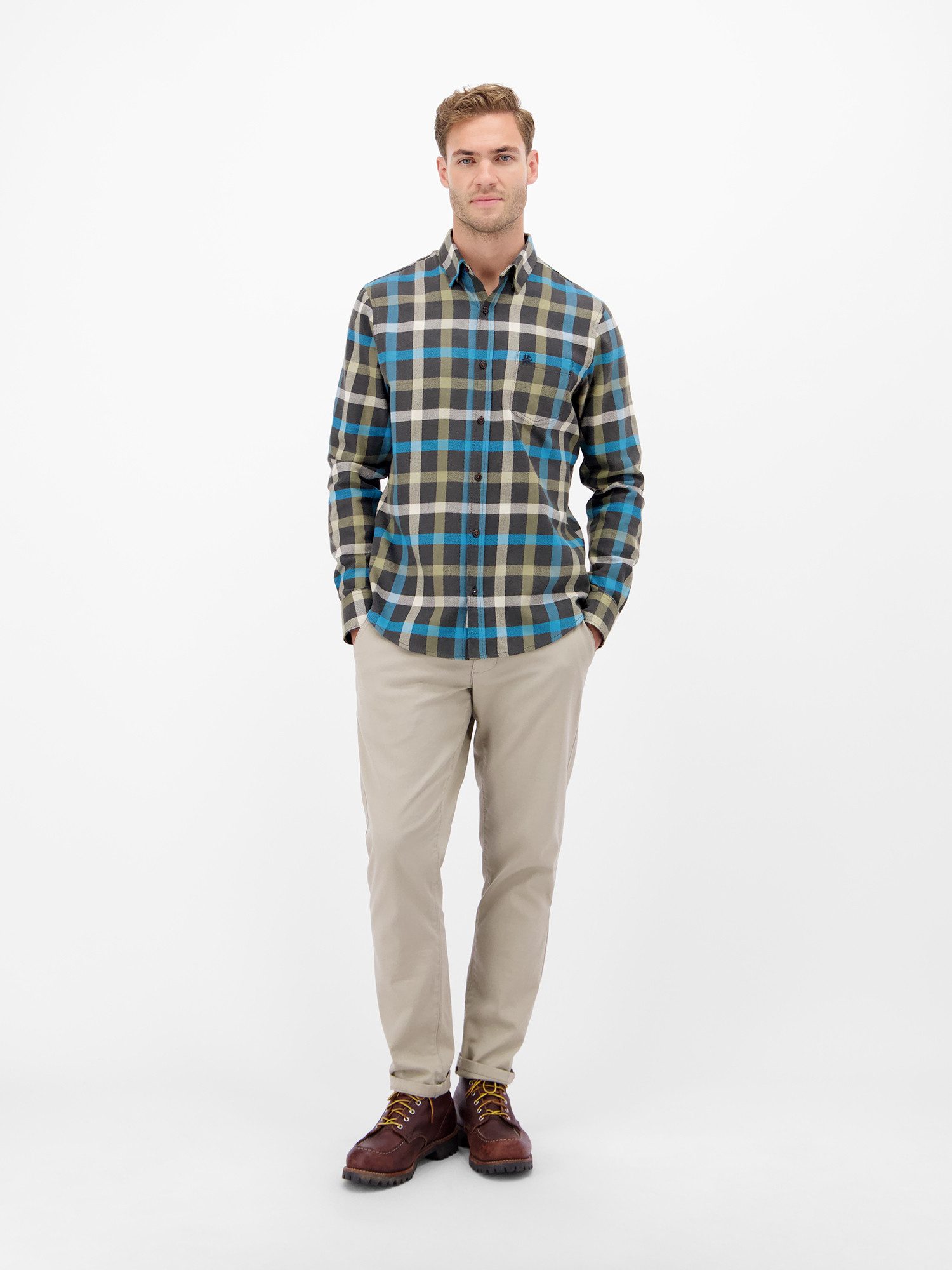 Lerros Flanellen overhemd LERROS Stijlvol Flanellen overhemd, klassiek geruit