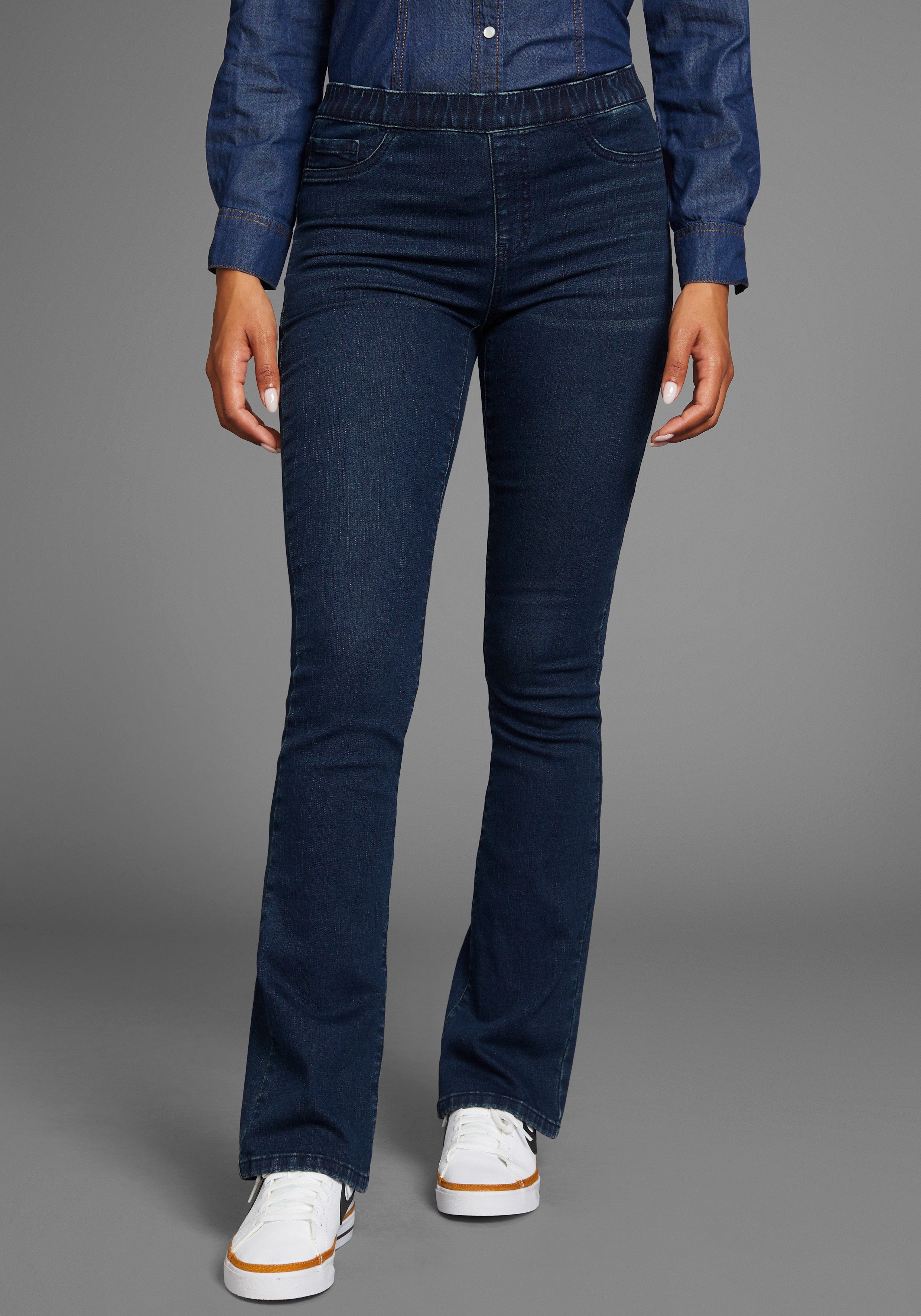 Arizona Jeggings Bootcut met lichte thermo-effect dames jeggings maat 42 blauw