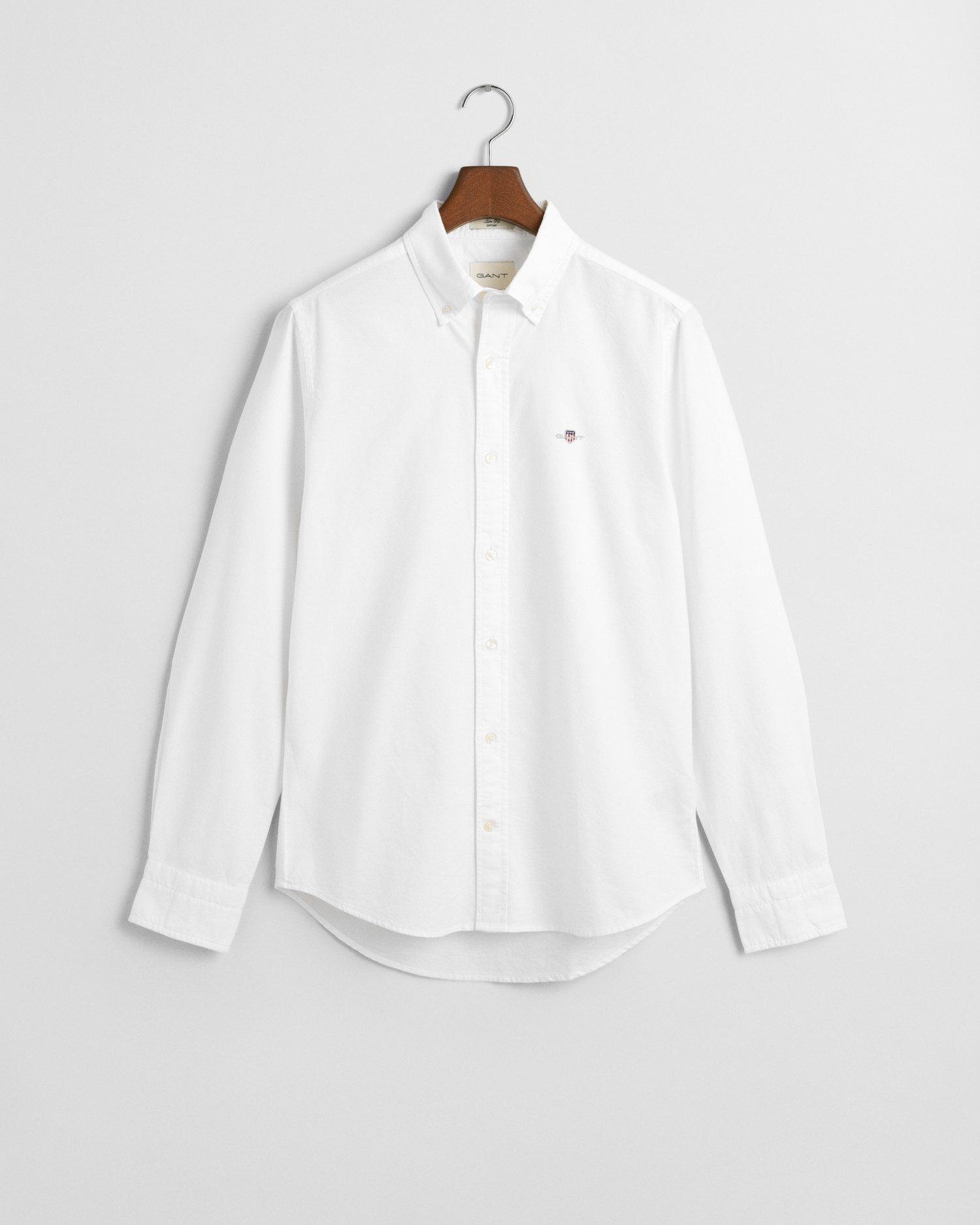 Gant Overhemd met lange mouwen Slim fit Oxford overhemd gestructureerd duurzaam dikker