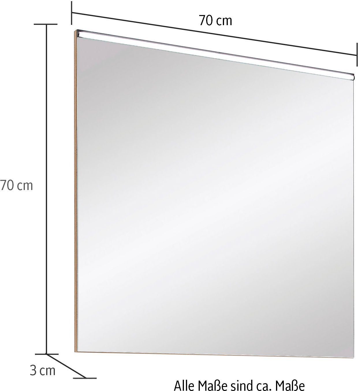 Saphir Led-lichtspiegel Quickset 395 spiegel incl. led-lichtprofiel, 70 cm breed, 12 V led